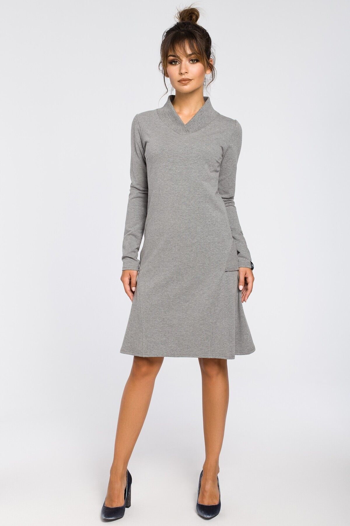 BEWEAR-Dress with wedges and ribbed inserts 1