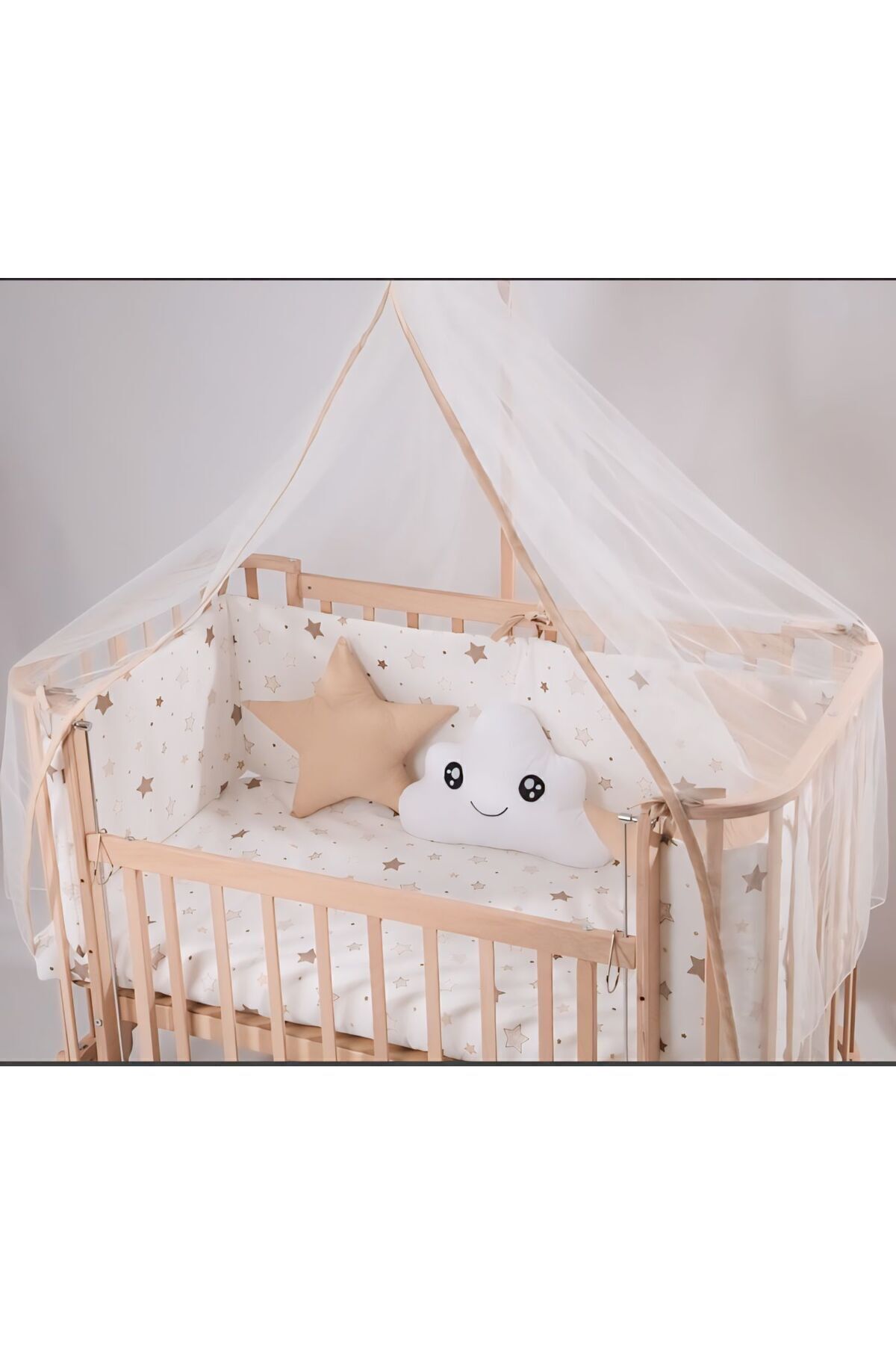BebeK on For Mabela Beşik Ahşap Kahverengi Yıldızlı Uyku Seti fotoğrafı 5 (önizleme)