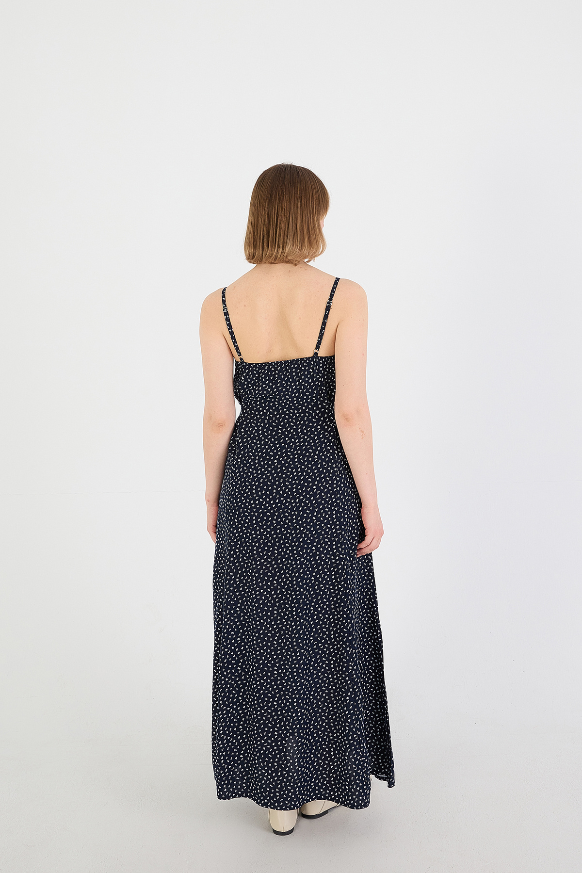 Addax-Patterned Long Dress - Adjustable Rope Strap E16202-k10 5