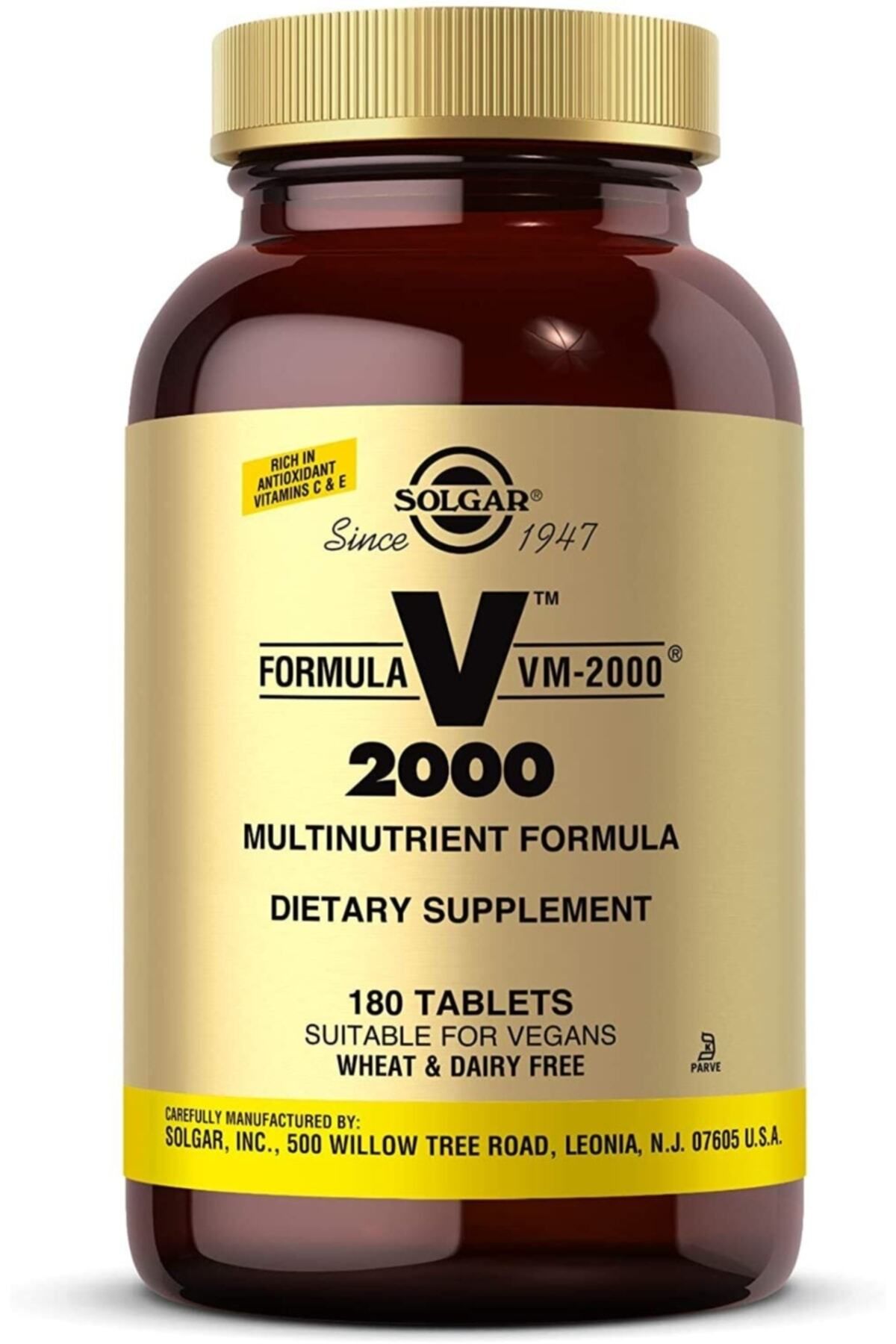 Solgar Vm 2000 Multi Vitamin 1 Paket 180 Tablet (1 X 1 Stück)