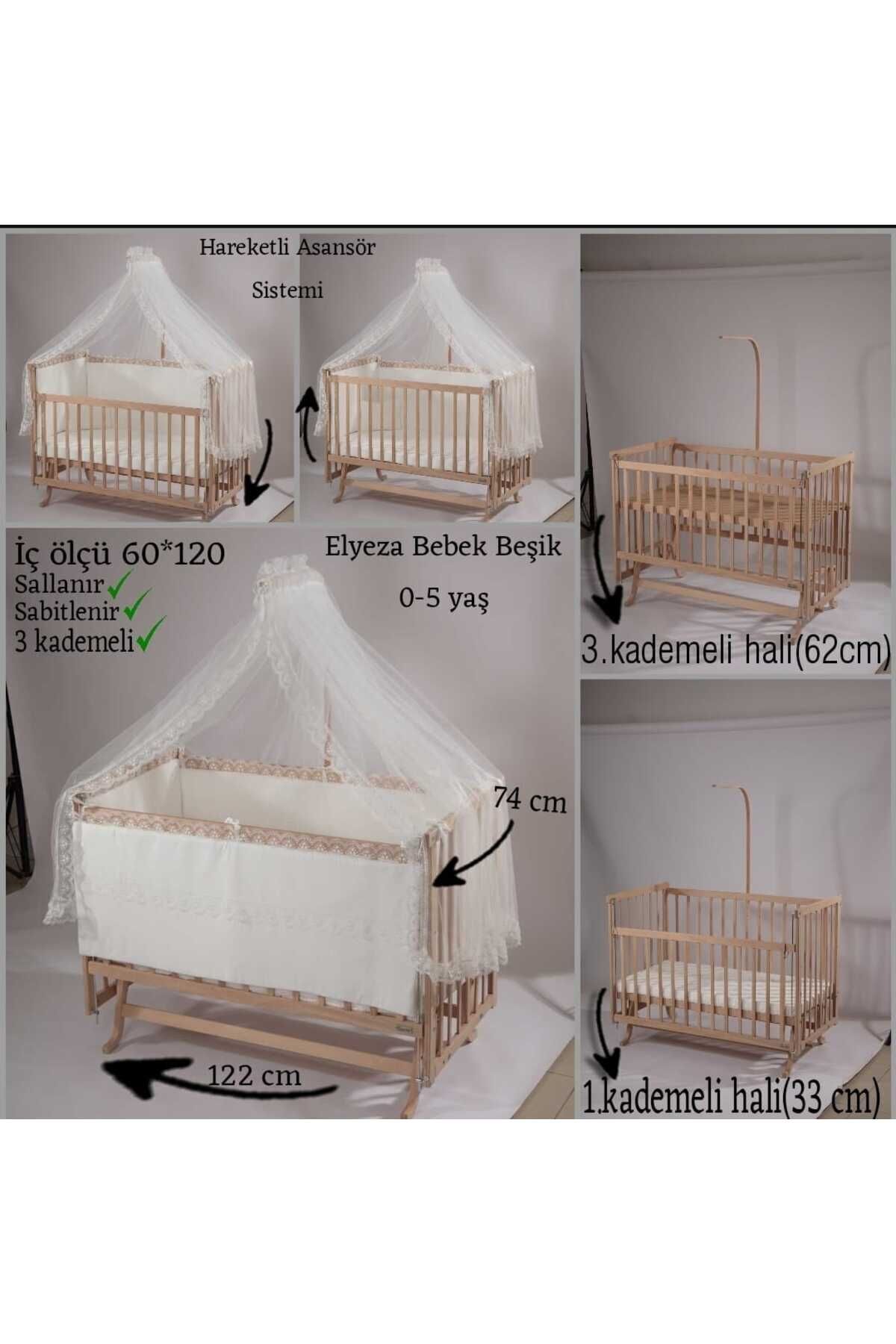 BebeK on For Elyeza Krem Fransız Dantelli ahşap beşik her şey dahil 60x120 cm fotoğrafı 2 (önizleme)