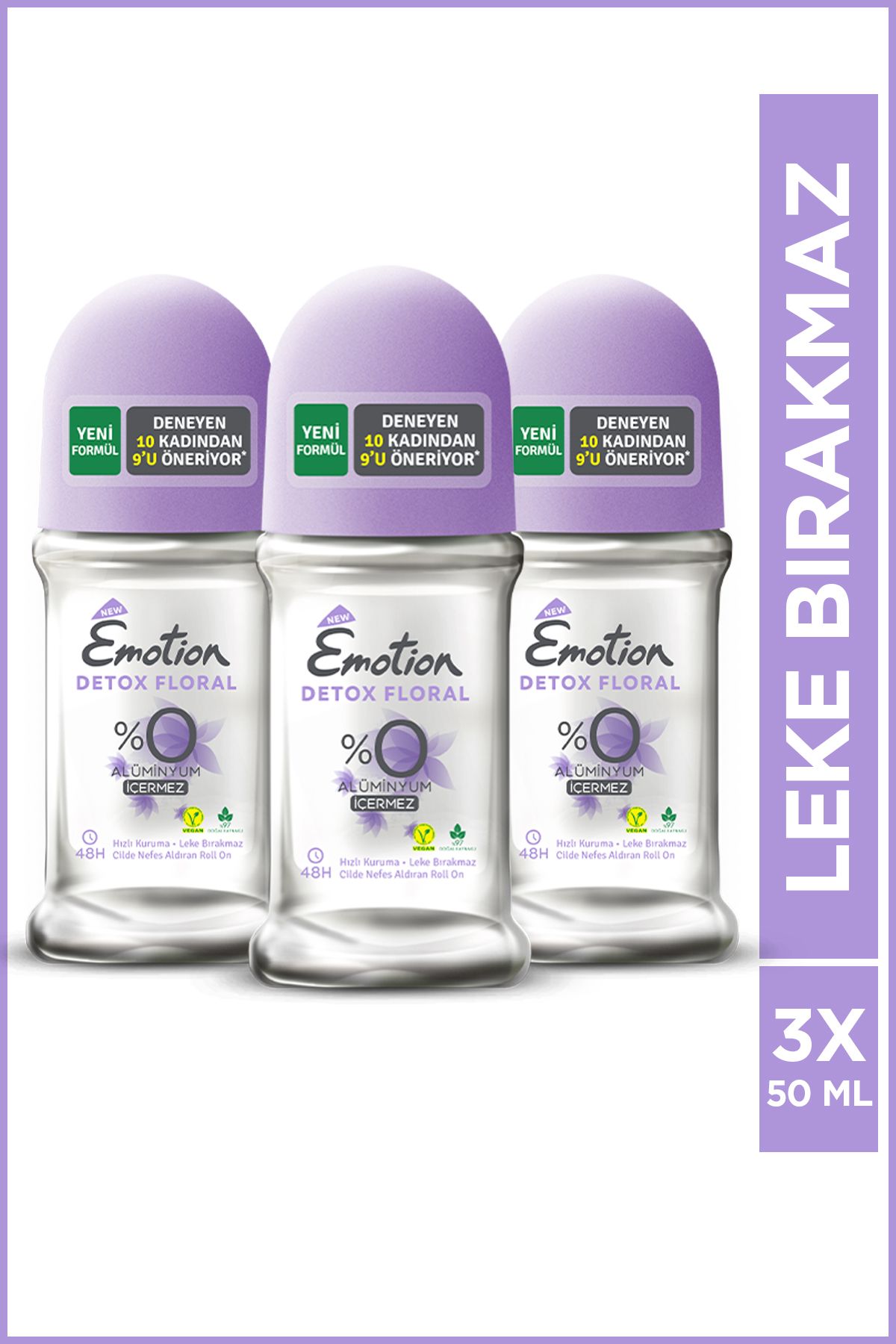 Emotion Detox Floral Kadın Roll On 3x50 Ml