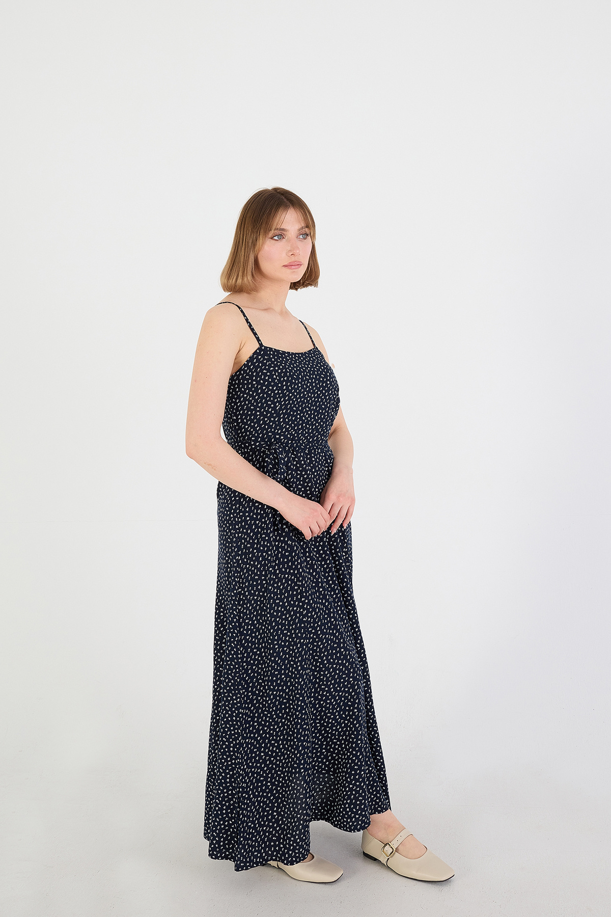 Addax-Patterned Long Dress - Adjustable Rope Strap E16202-k10 4