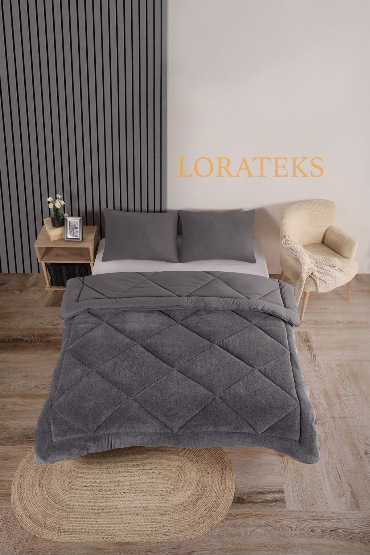 Lorateks-Elisa Wellsoft Double Luxury Quilt Set - Sleeping Set with Double Sided Pillow and Case 2