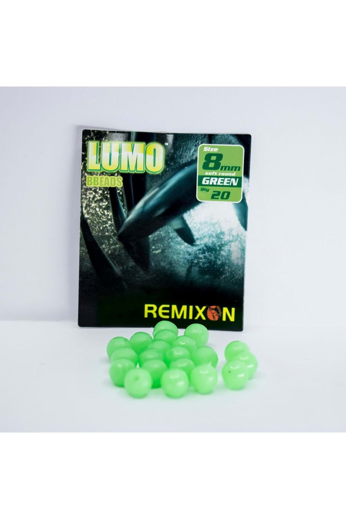 Remixon 8 mm Yuvarlak Soft Boncuk  Yeşil (20Adet)