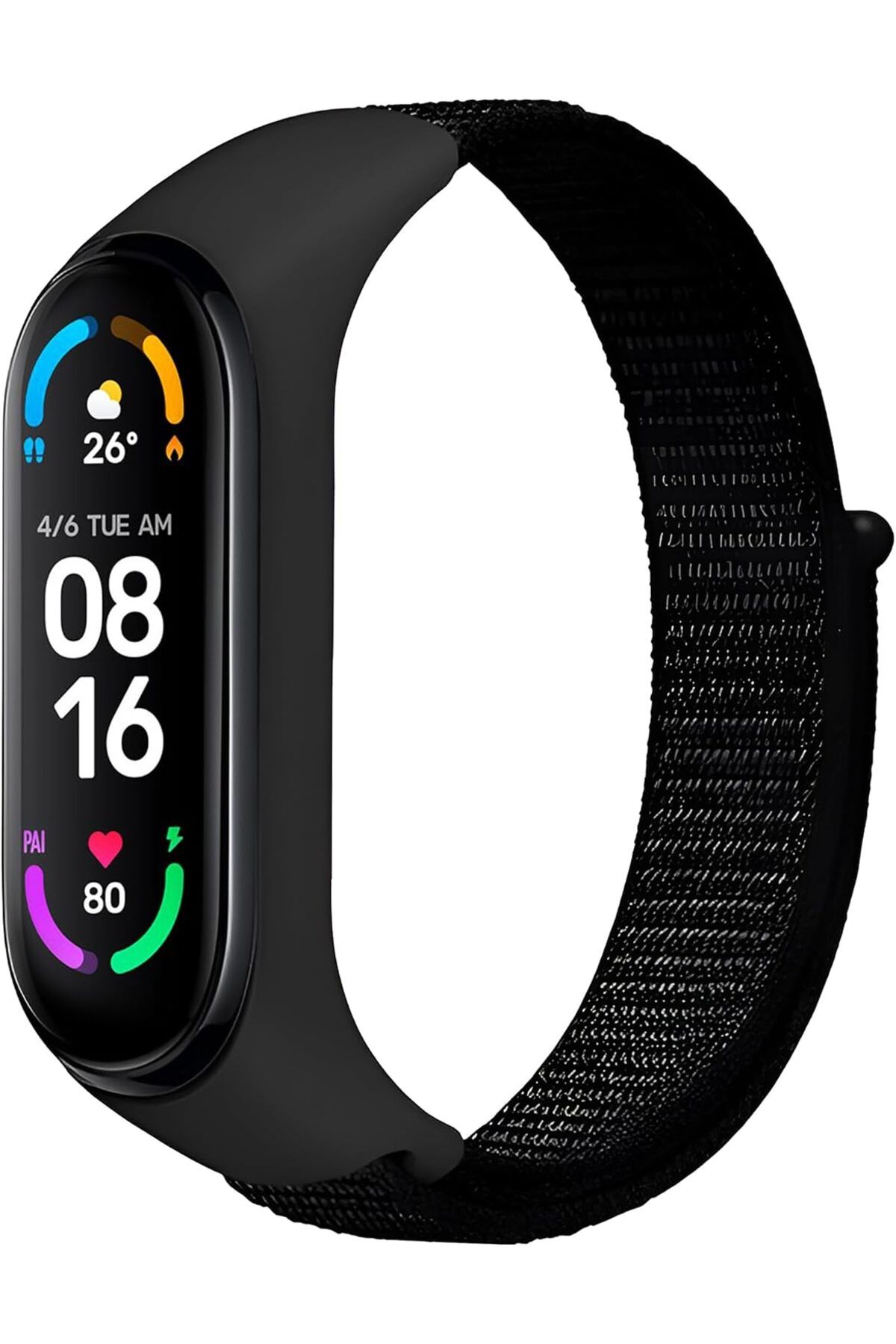 STOREMAX nslmshop Xiaomi Mi Band 7/6/5/4 İle Uyumlu Tam Kaplayan Silikon Çerçeveli Bilek Kalınlığına G