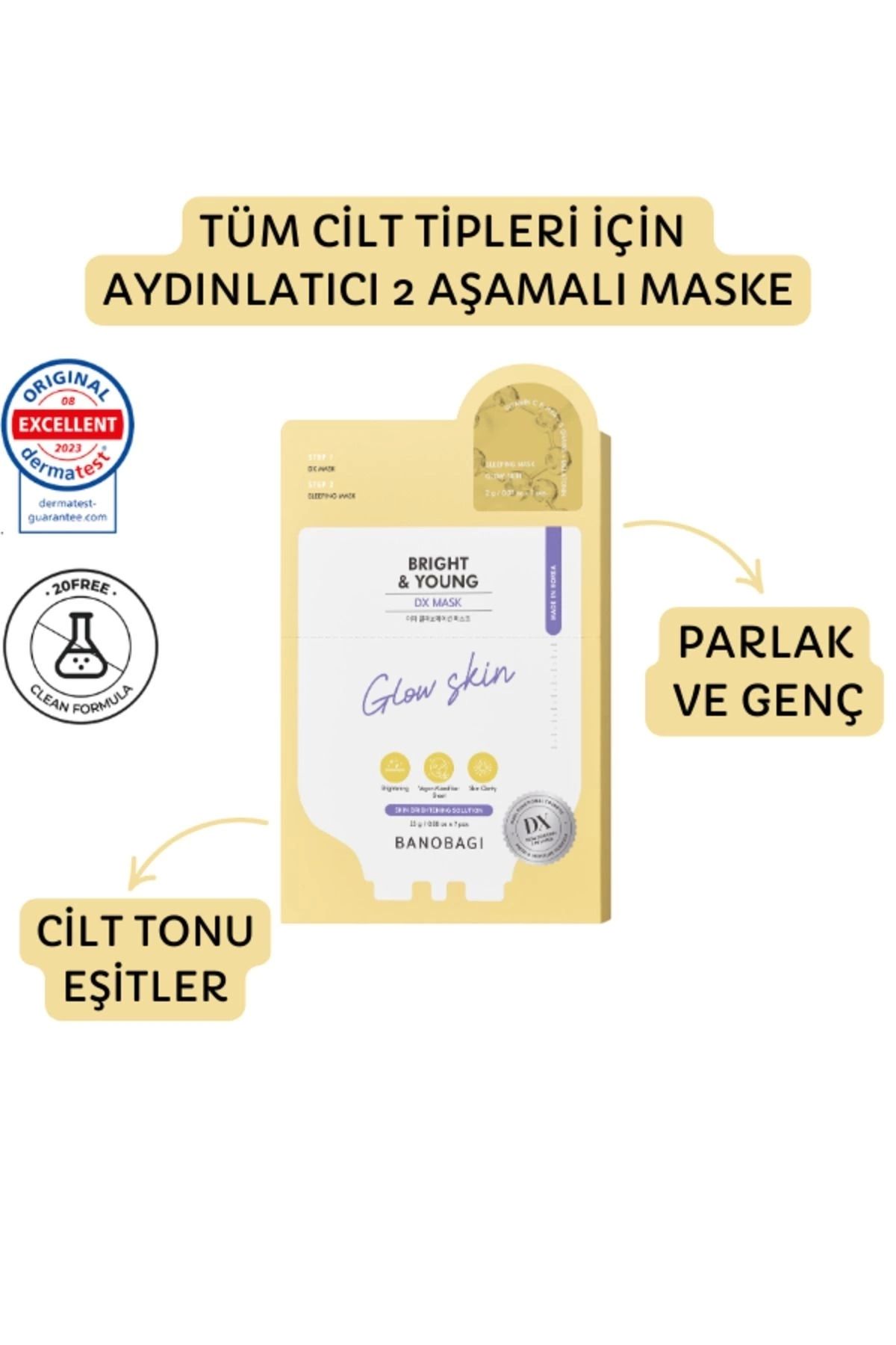 Banobagi DX Mask Bright & Young ( Cilt tonu eşitleyen gençleştirici maske)