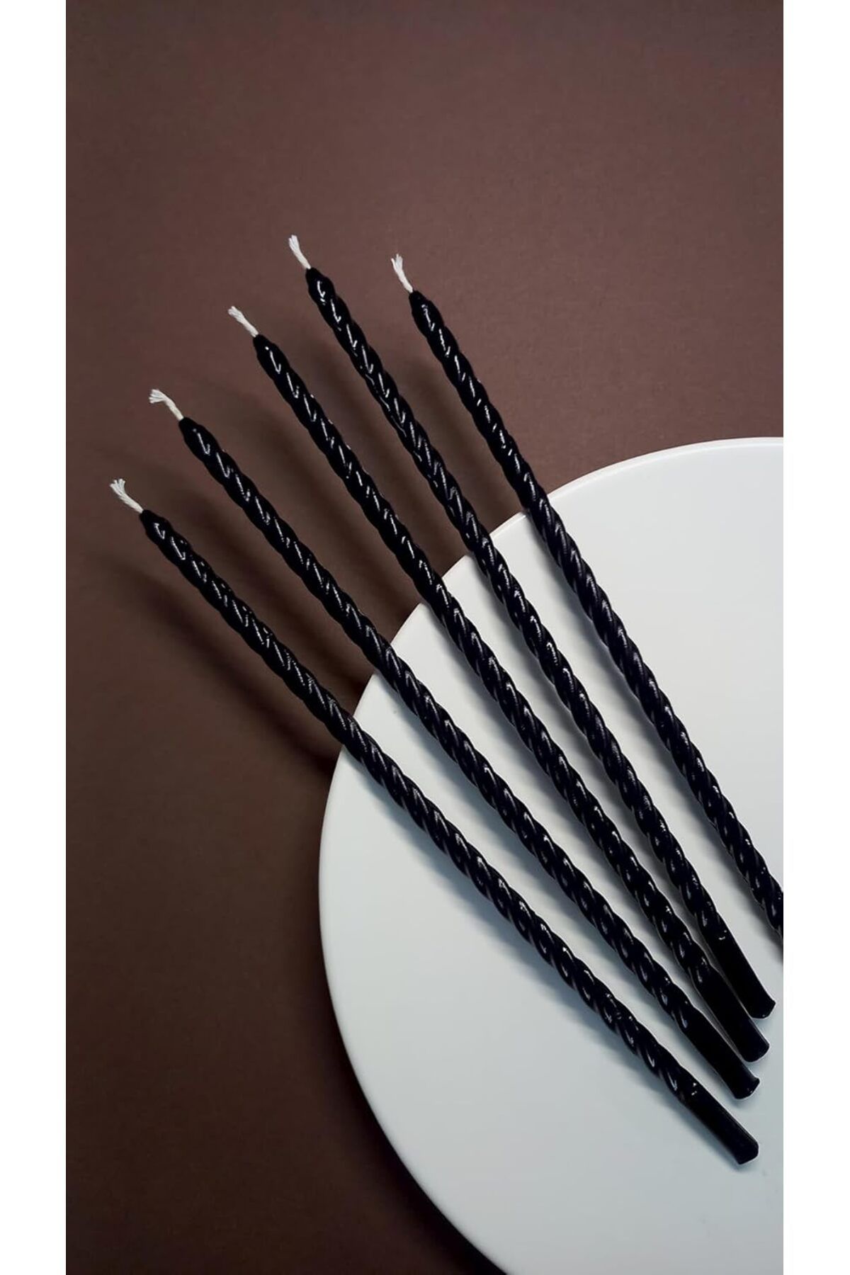 STOREMAX mrttnca Balmumu Mum. (10 Adet Siyah) 24Cm Burgulu Dilek Mumu. Doğal Petek. İnce Uzun. Parti, Nişa