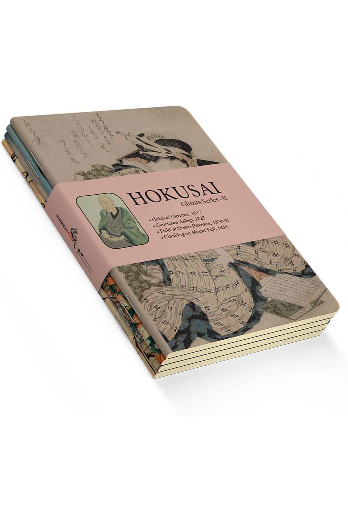 STOREMAX EMLshop Ghosts Series II - A5, Hokusai 4'lü Defter Seti II, Çizgisiz, Toplam 256 Sayfa, Her biri 6