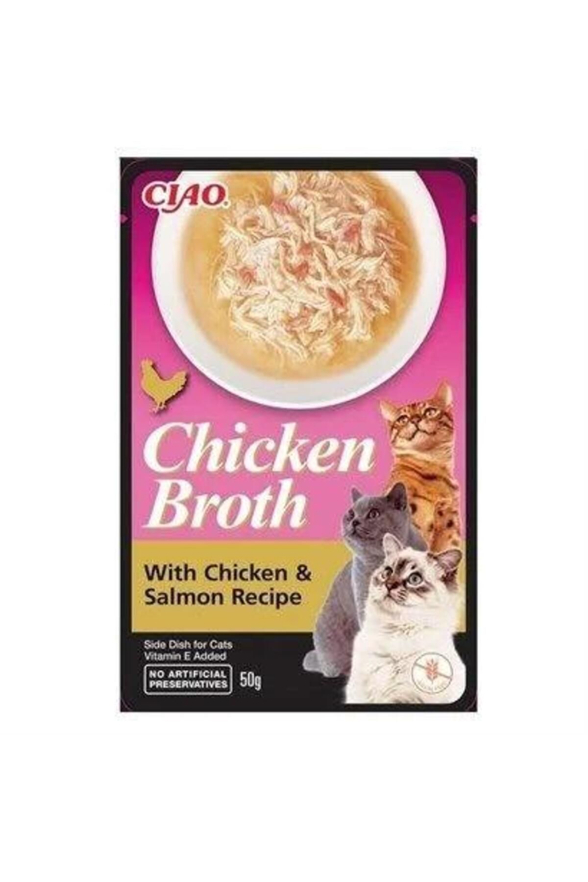 Ciao Chicken Churu Broth Somonlu ve Tavuk Sulu Kedi Ödül Maması 50 Gr.