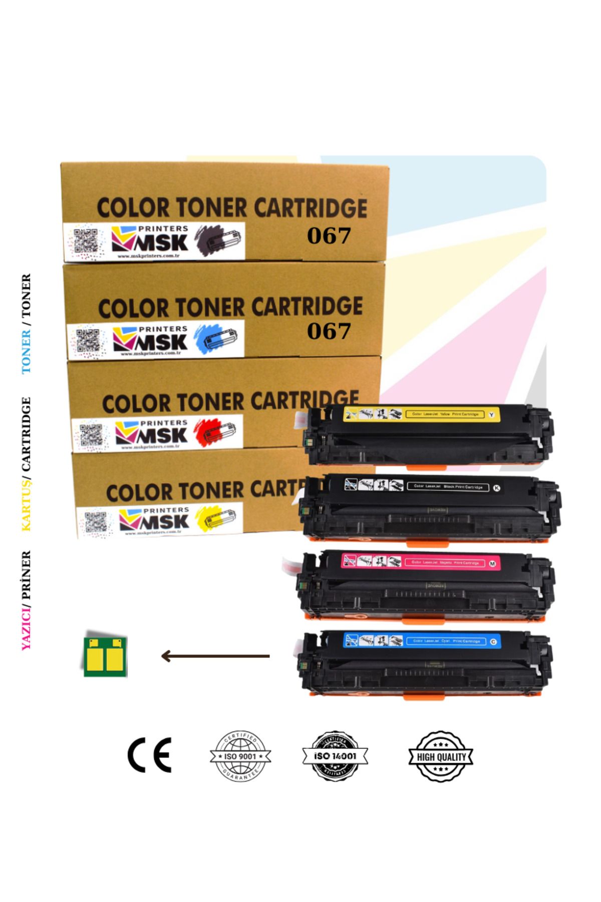 msk printers Canon i-Sensys LBP-631Cw Muadil Toner Seti Chipli