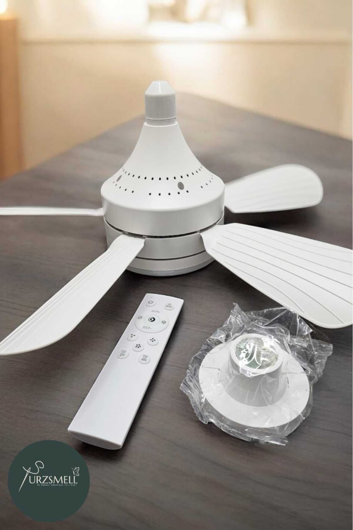 urzsmell Cata Karayel Fan Led Işıklı Vantilatör 82W Kumandalı Ampul Ct- 1155