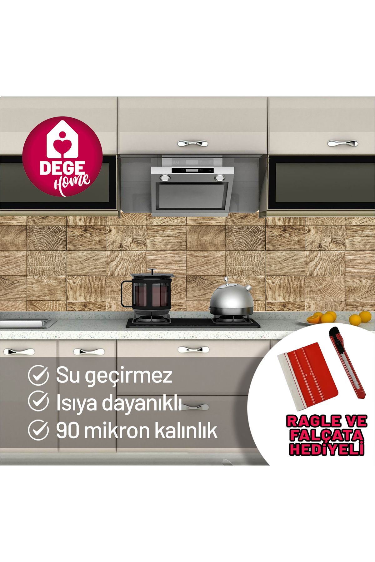 DEGE HOME Ahşap Desenli Folyo, Mutfak, Dolap, Masa Kaplama Folyosu No: 6007