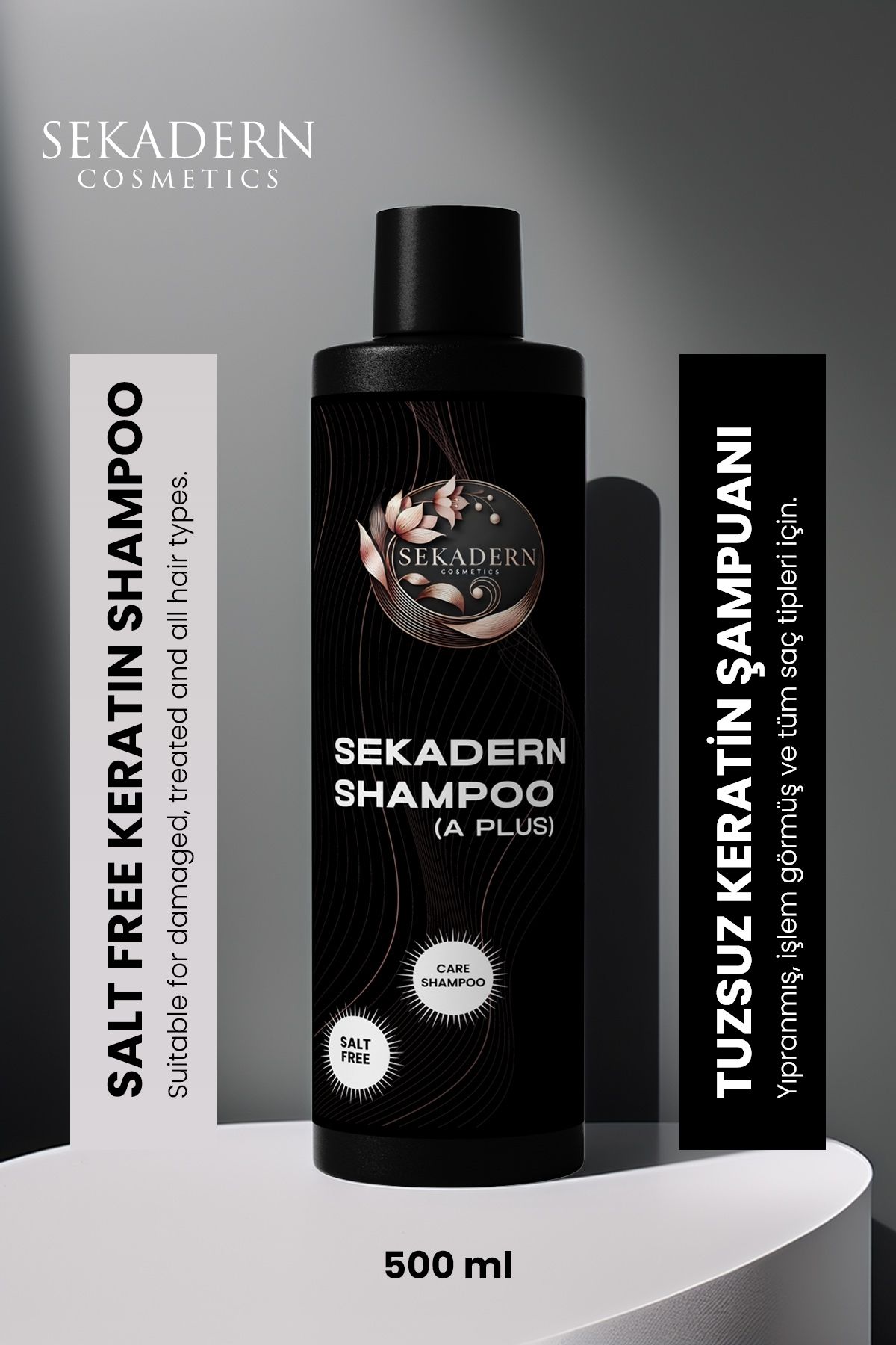 Sekadern Tuzsuz , Parabensiz - Keratin ve Collagen'li Tüm Saç Tipleri İçin Uygun Şampuan 500ML
