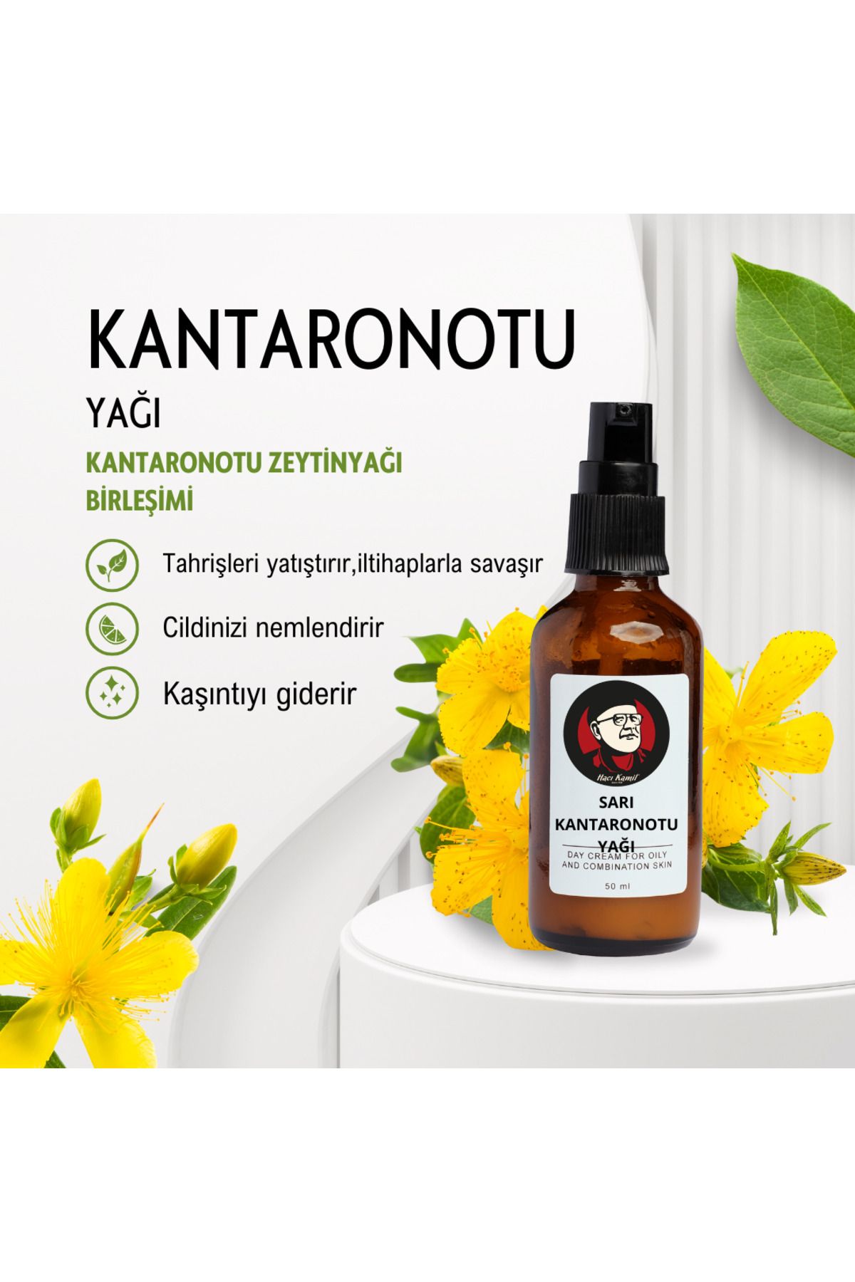 Haci Kamil KANTRONOTU YAĞI 100ML-SARI KANTARONOTU ZEYTİNYAĞI BİRLEŞİMİ