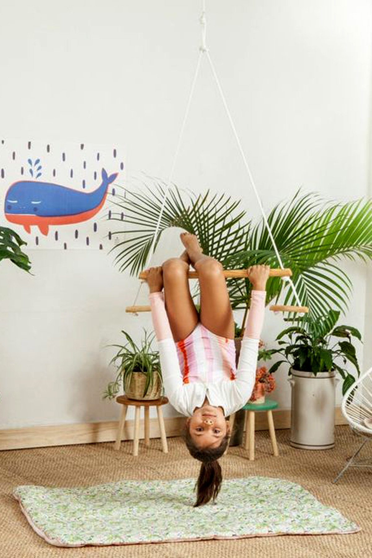 Nurnivus Trapez Ahşap Duyusal Salıncak Çocuk Aktivite Jimnastik Yoga Gelişim Salıncağı Çok Renkli fotoğrafı 6 (önizleme)