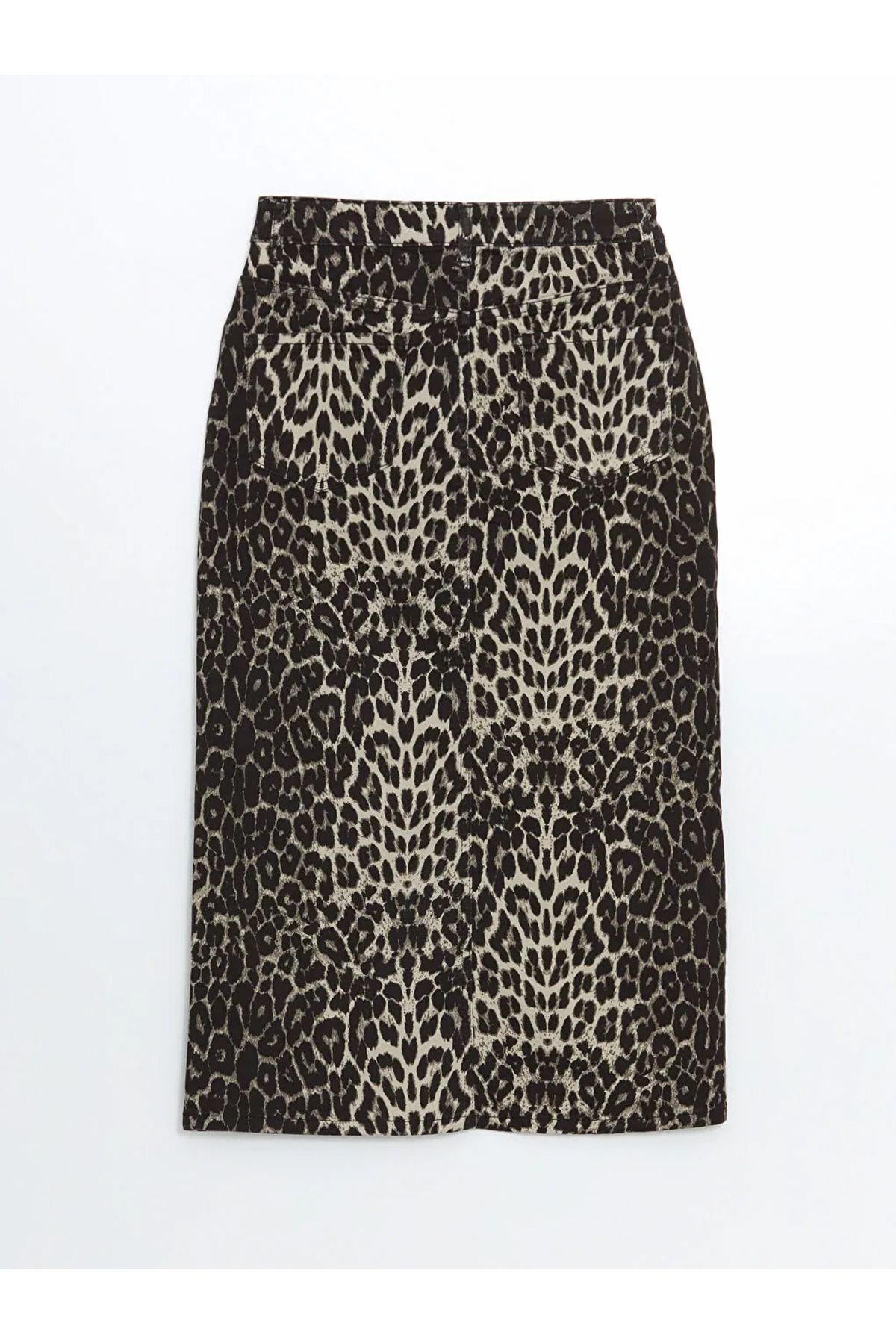 LC Waikiki-Lcwaikiki Classic Brown Standard Fit Leopard Print Women's Jean Skirt 6