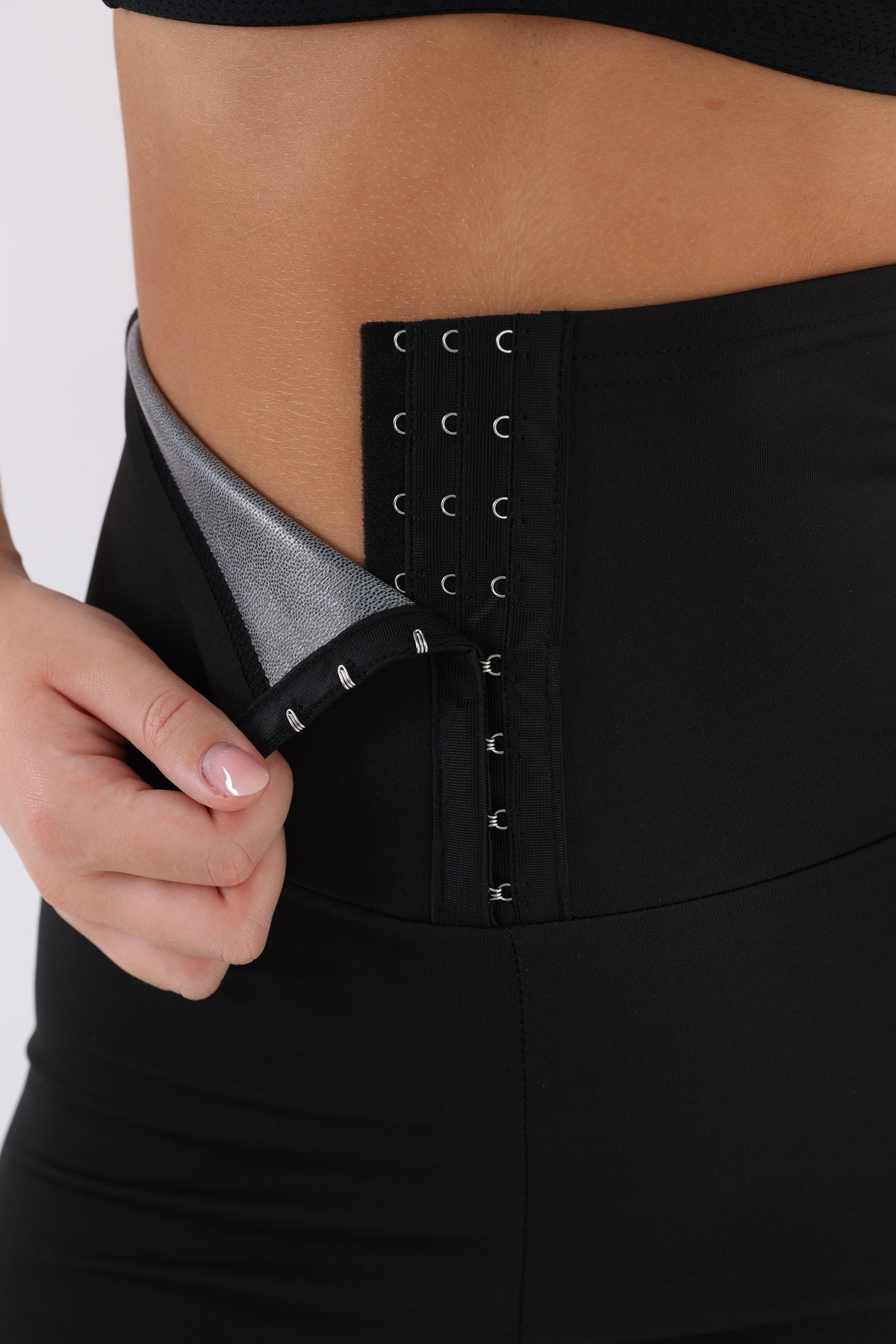 BelFit Termal Sauna Zayıflatan Ve Bel Incelten Agraflı Tayt