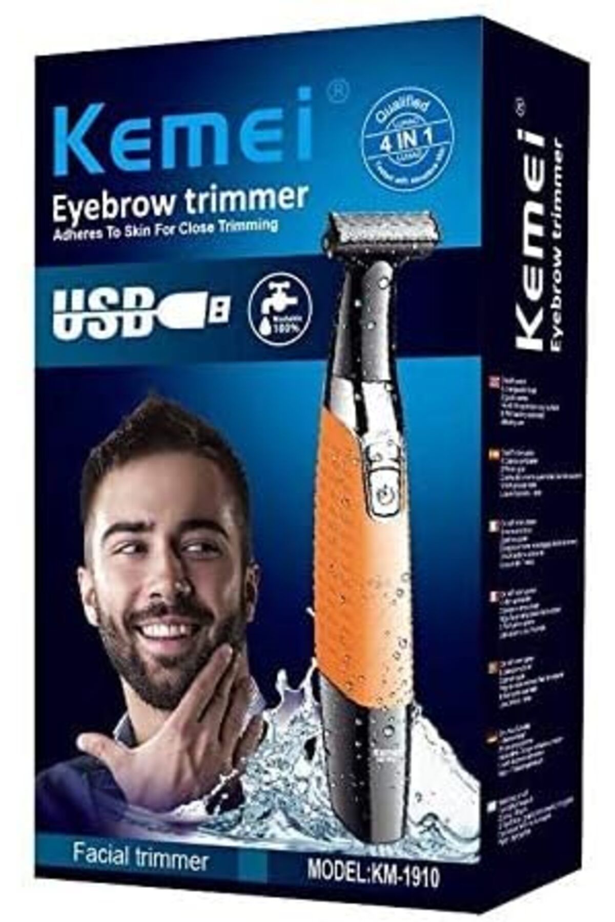 Kemei-Km-1910 Eyebrow Trimmer Blue 3