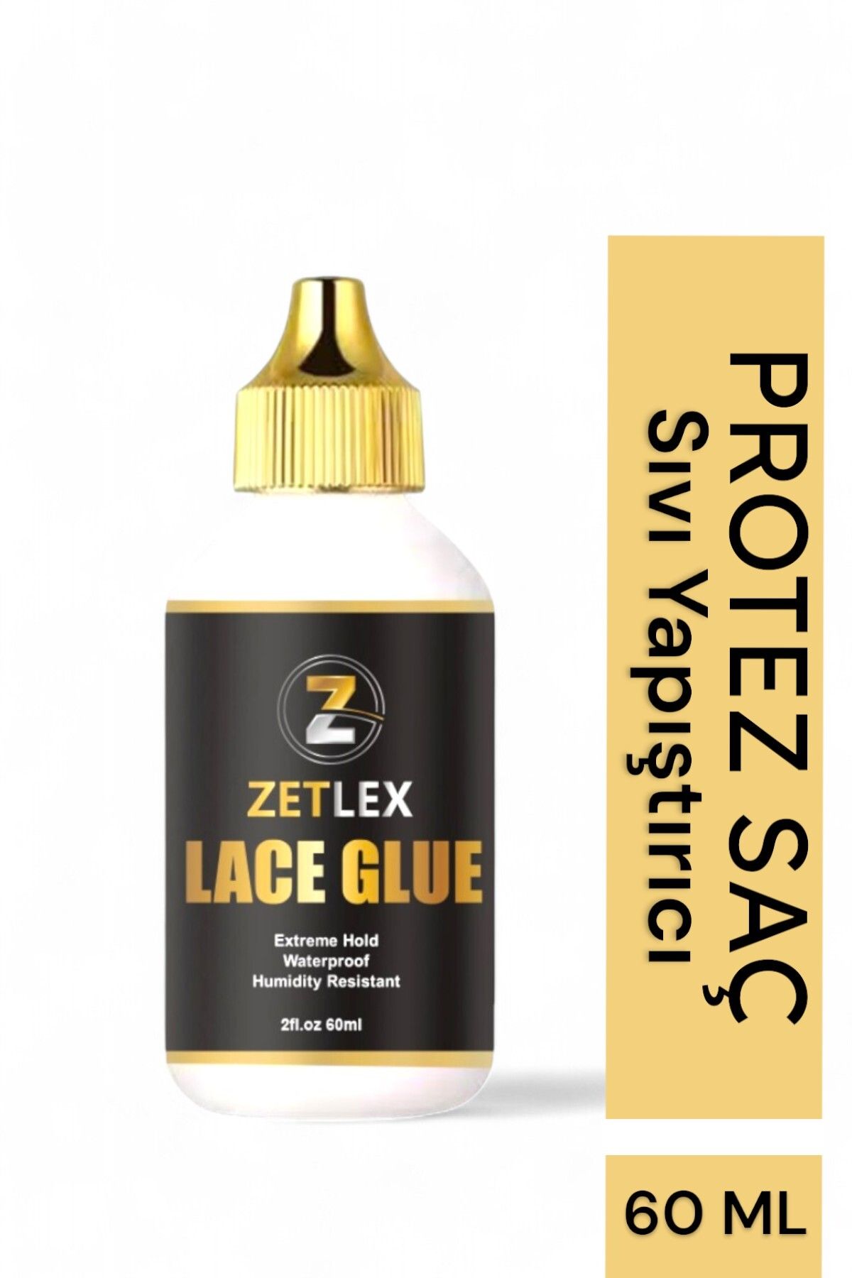 ZETLEX Protez Saç Sıvı Yapıştırıcı Görünmez Geliştirilmiş Formül 2 Fl Oz (60ml)(bantsız kullanılır)