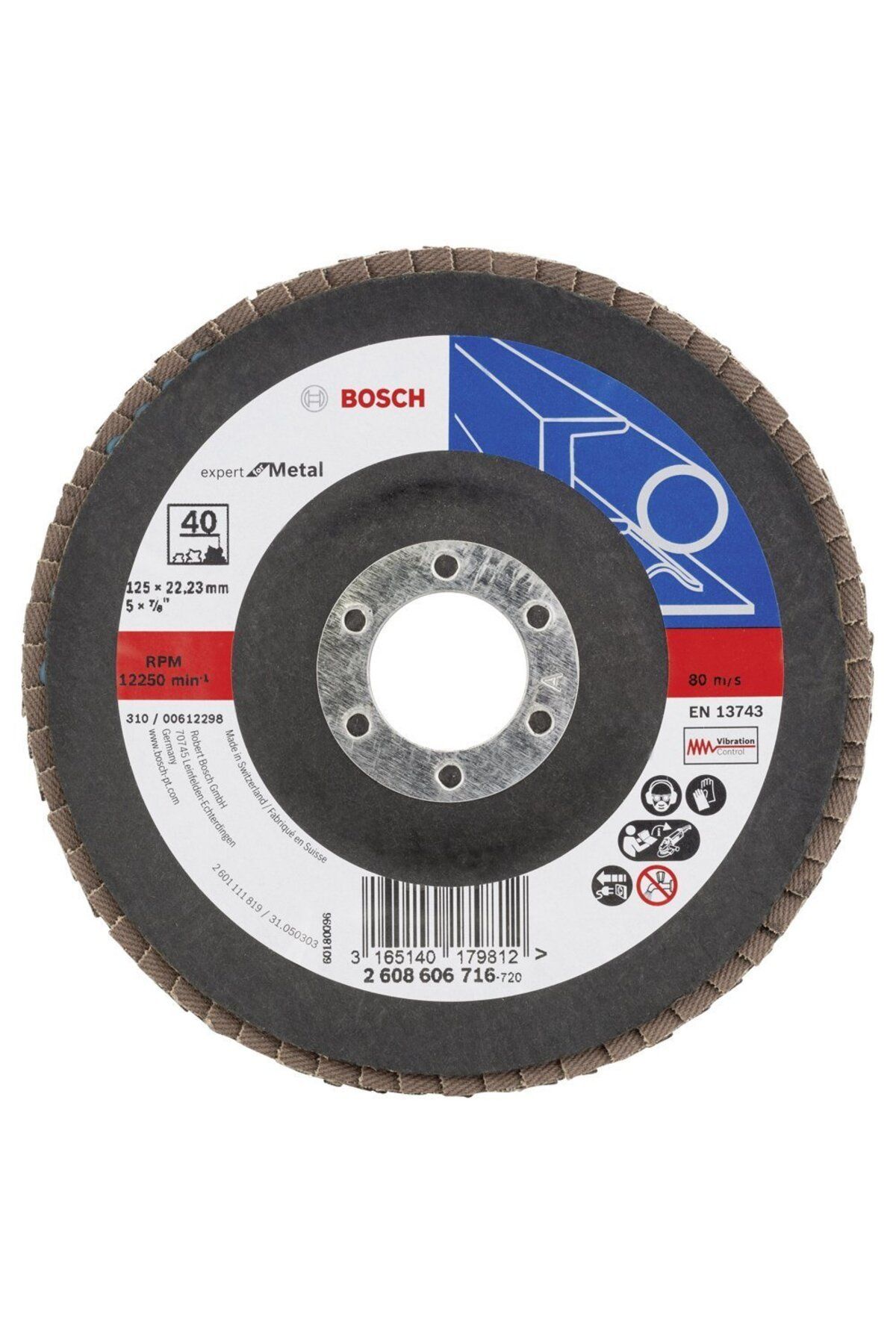 Bosch - 125 mm 40 Kum Expert Serisi Metal Flap Disk