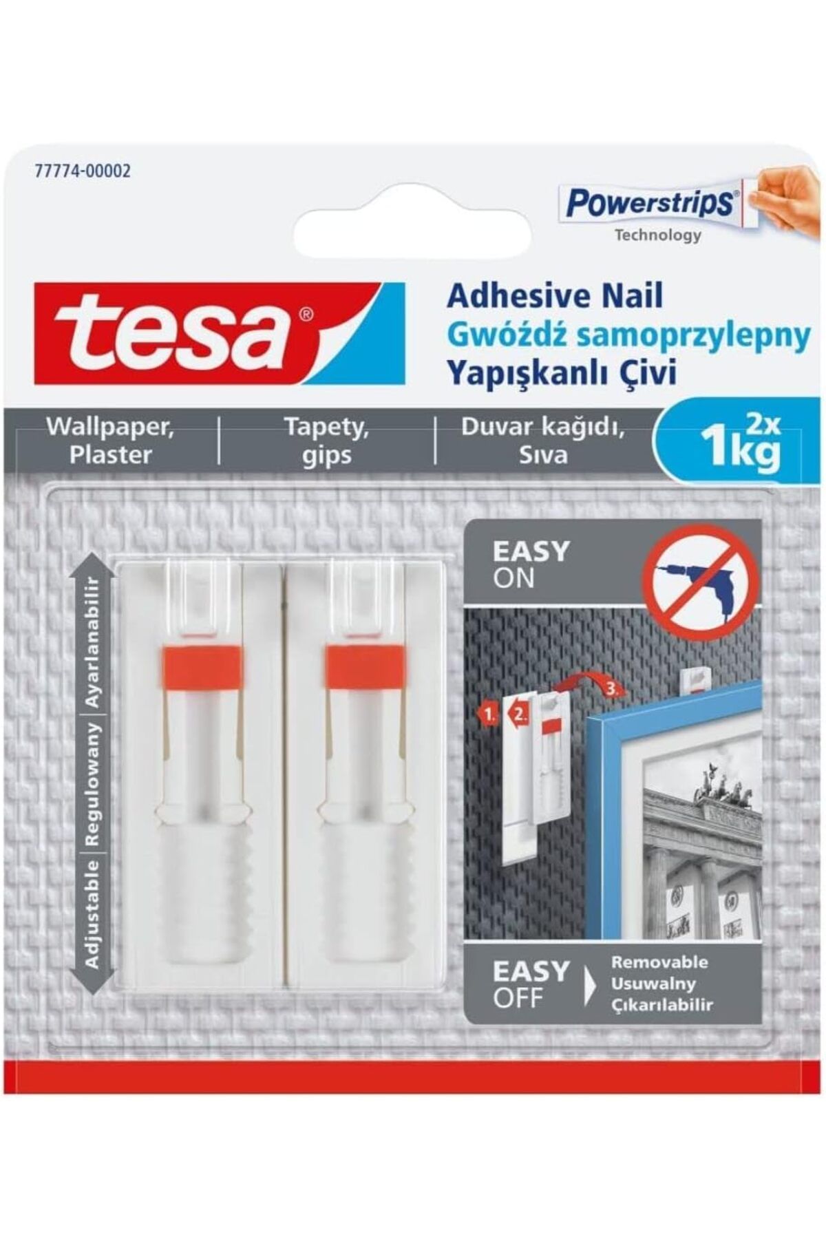 STOREMAX 77774 – 00002 – 00 çıkarılabilir ayarlanabilir kendinden yapışkanlı tırnak