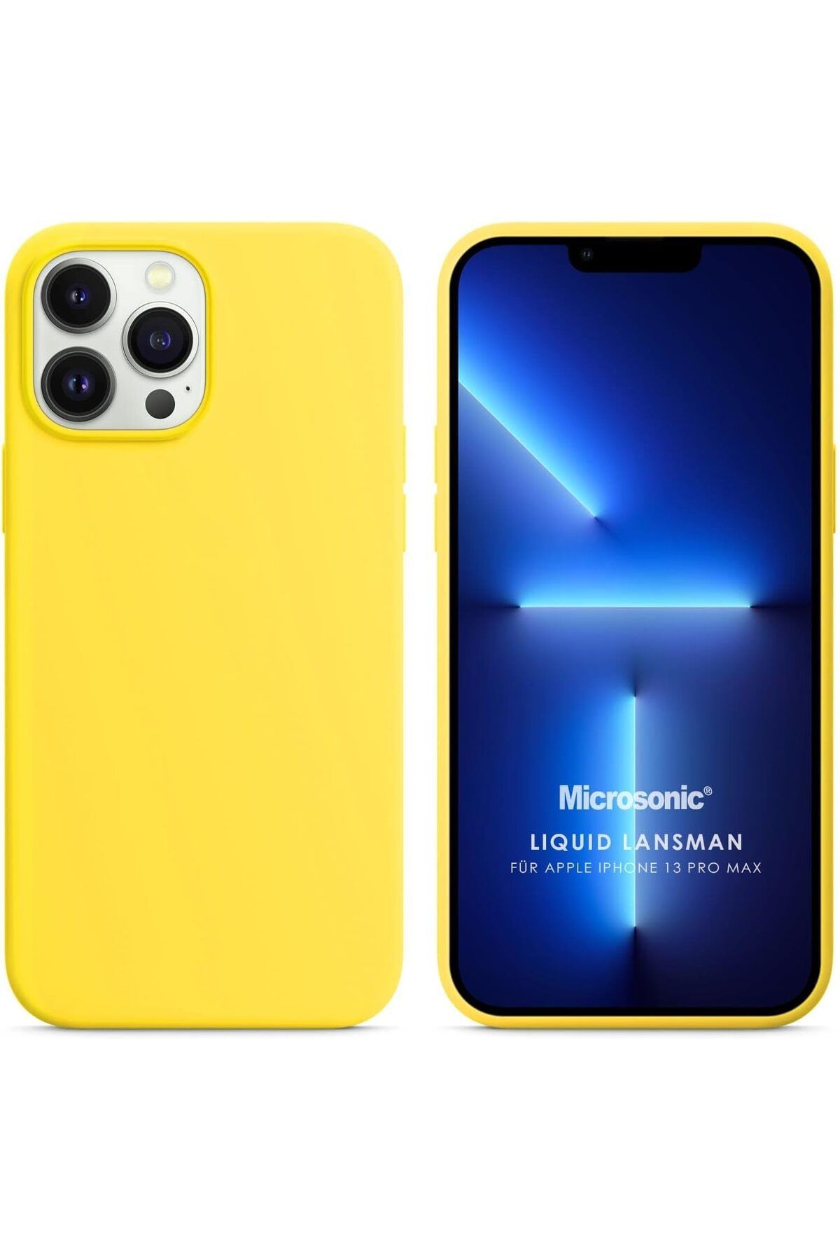 STOREMAX lbstorex iPhone 13 Pro Max için Kılıf Liquid Lansman Silikon Sarı [iPhone 13 Pro Max ile Uyumlu