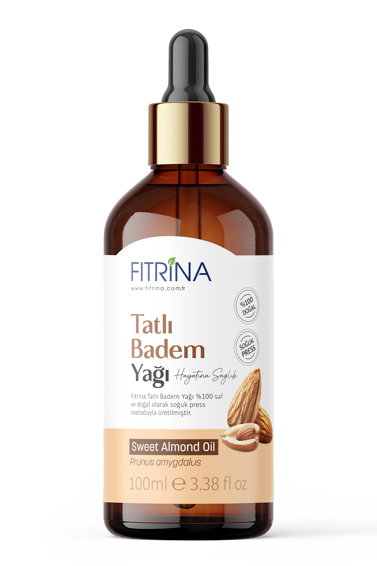 Tatlı Badem Yağı 100 ml Soğuk Sıkım Cam Şişe — FTR55 — تصویر 3 از 3