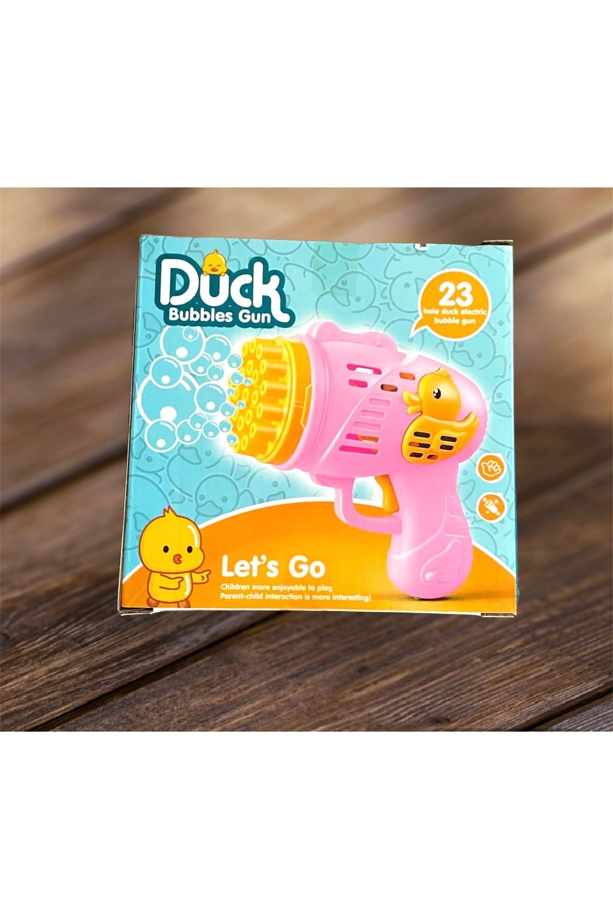 HED Çok Delikli Pilli Köpük Atan Tabanca Oyuncağı Duck Bubble Gun