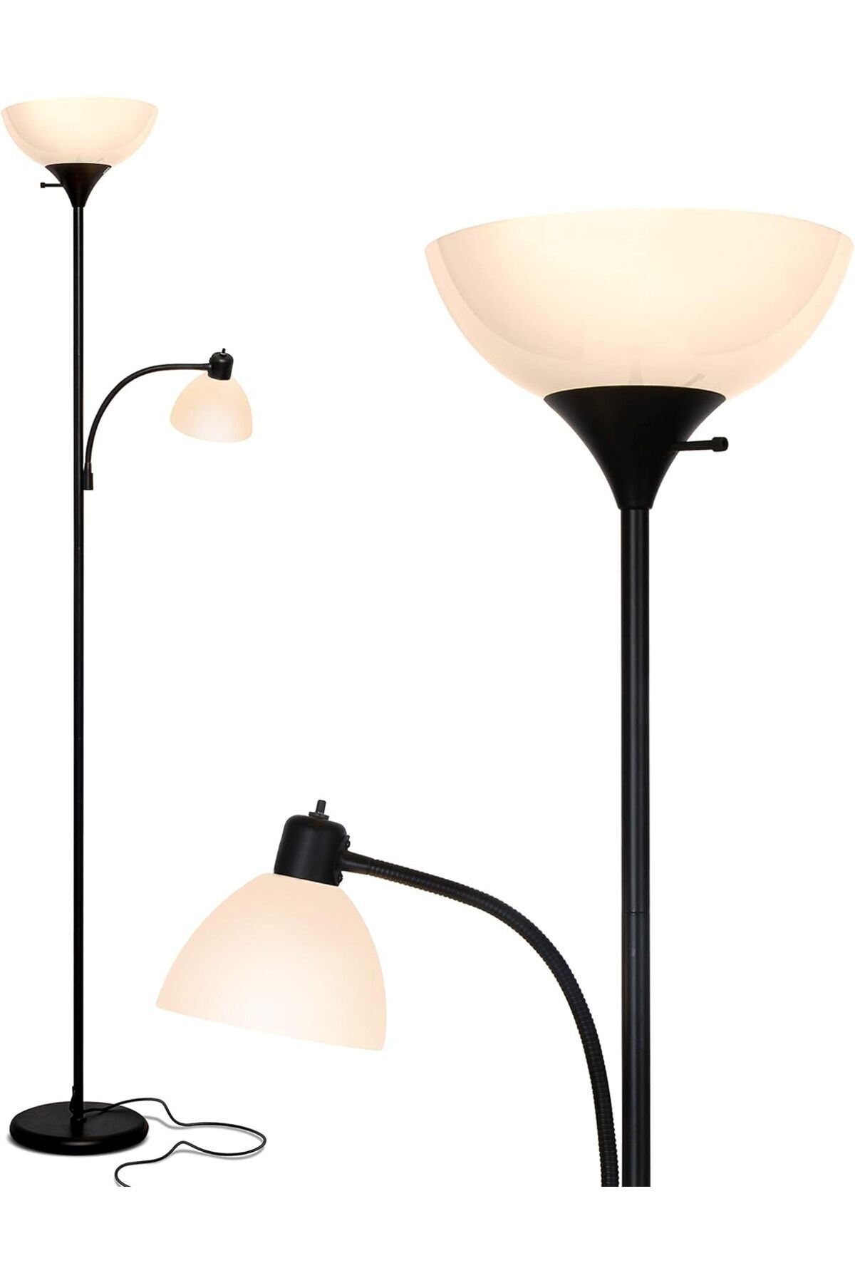 مصباح أرضي بإضاءة بيضاء