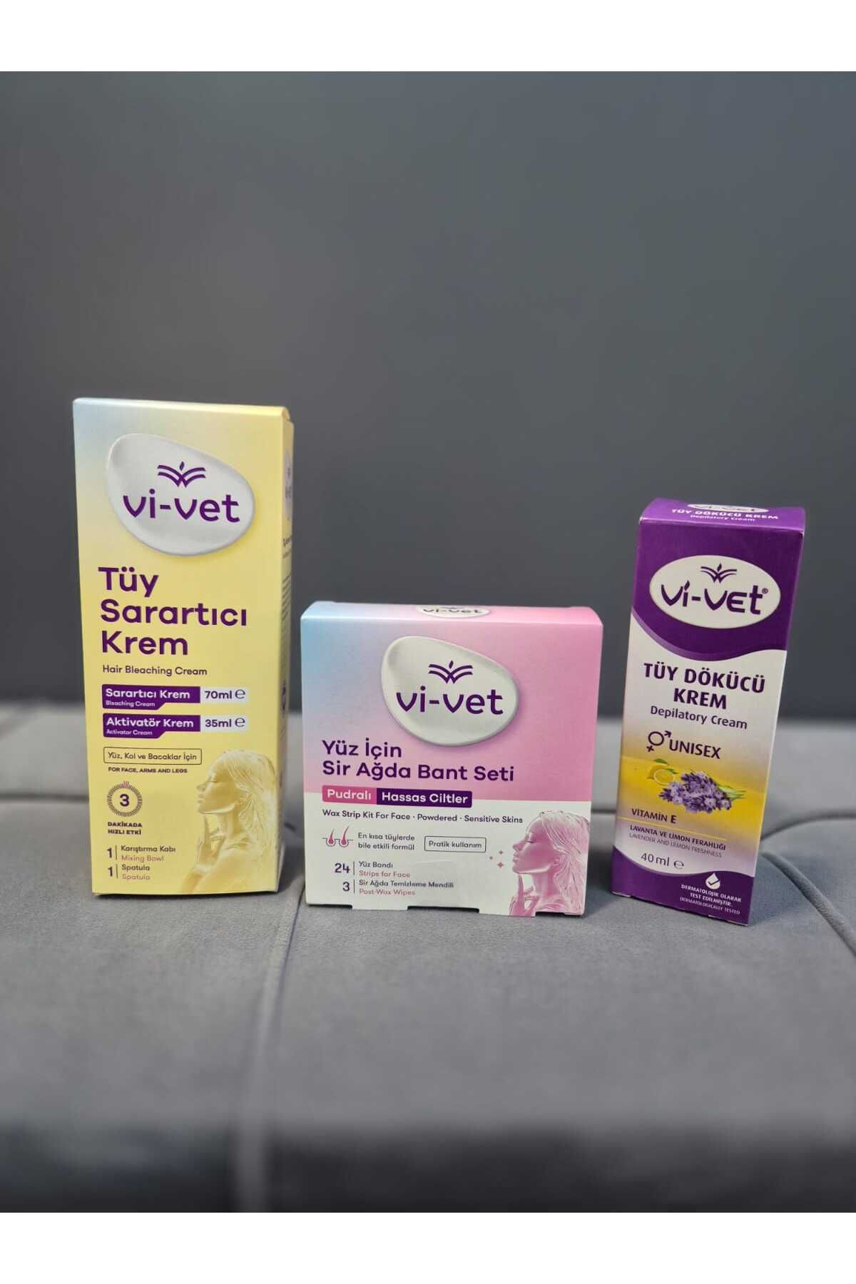 Vi-vet-3Shape Care Set: Poetic Waxing Strip, 24Shape for Face, Hair Lightening Cream and Hair Removal Cream 5