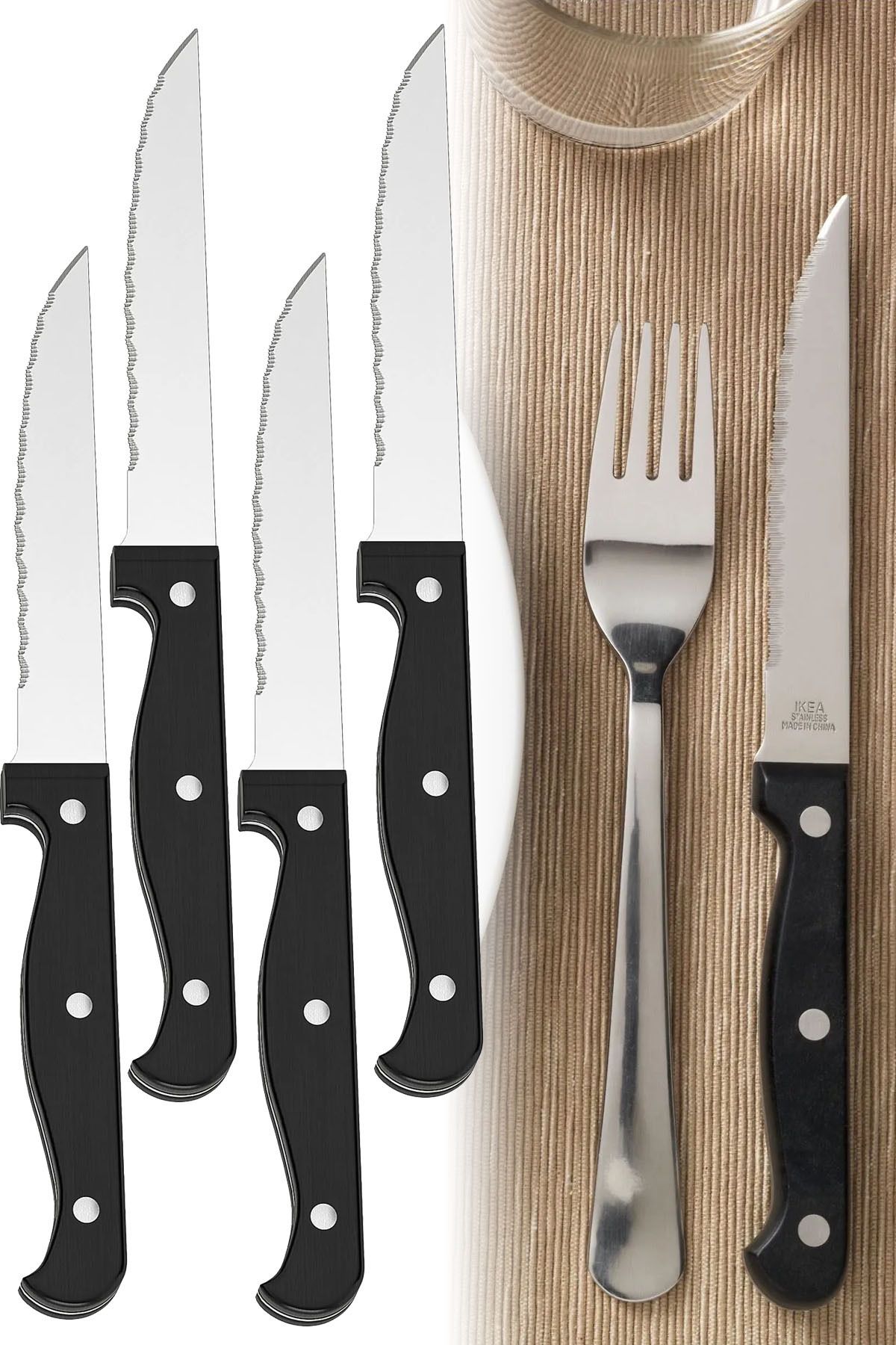 Binbirreyon Biftek Bıçak Seti Et Bıçağı Steak Bıçak 4 Adetli Set 22cm RA180