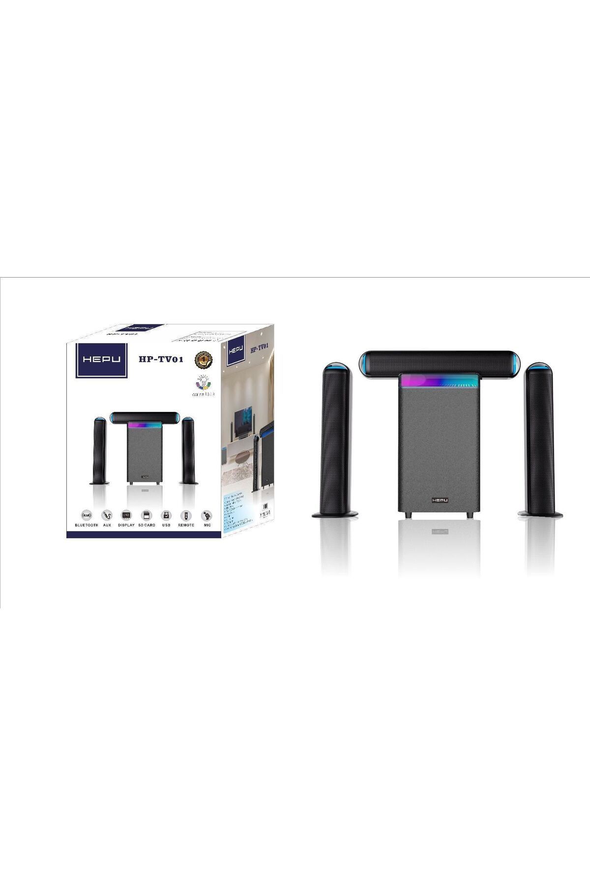 HEPU HP-TV01 3+1 TV SİNEMA SİSTEMİ BLUETOOTH USB AUX
