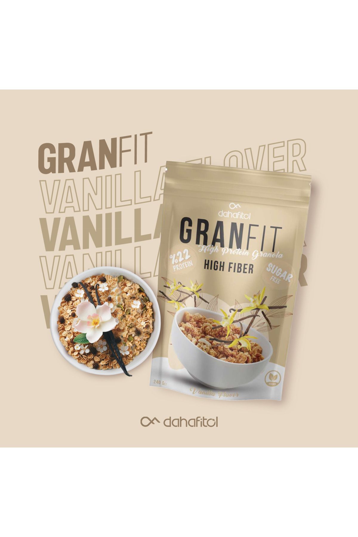 Dahafitol Granfit Vanilya Aromalı Yüksek Proteinli Şekersiz Granola 240 gr