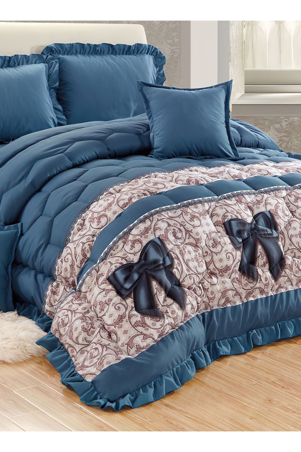 Generic-Comforter Set 4 Piece Single Size Elegant Bedspread Lightweight Comforter Suitable for All Seasons 4