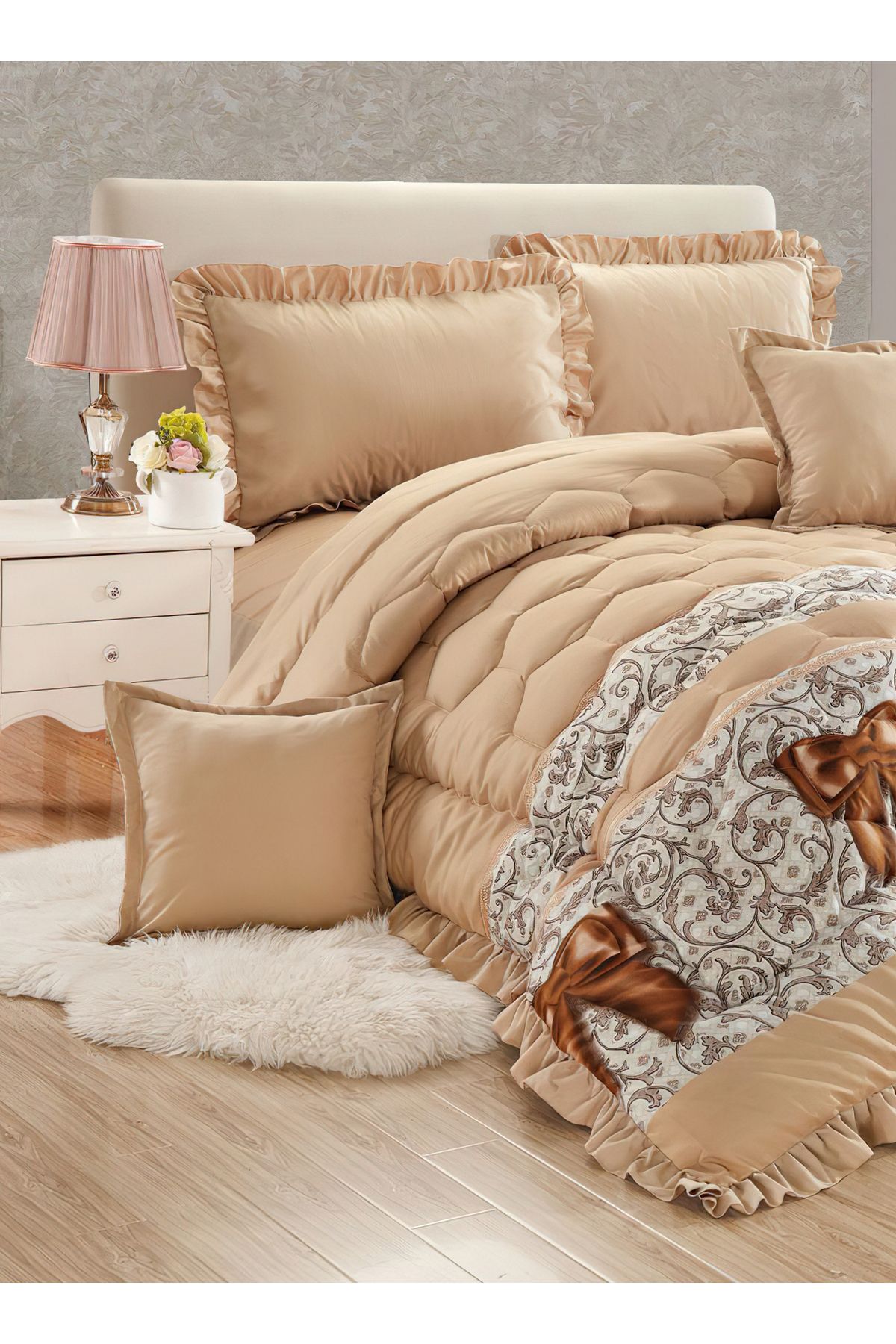 Generic-Comforter Set 4 Piece Single Size Elegant Bedspread Lightweight Comforter Suitable for All Seasons 2