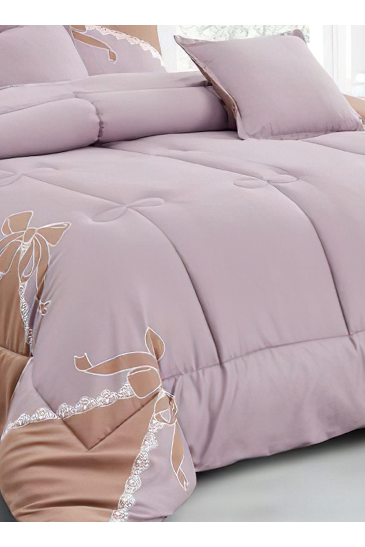 Generic-Comforter Set 4 Piece Single Size Elegant Bedspread Lightweight Comforter Suitable for All Seasons 5