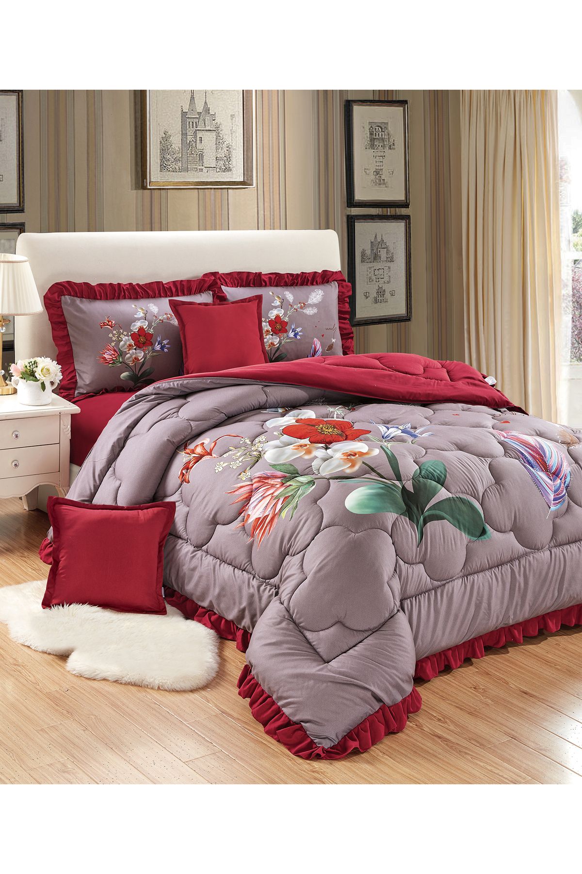 Generic-Comforter Set 4 Piece Single Size Elegant Bedspread Lightweight Comforter Suitable for All Seasons 5