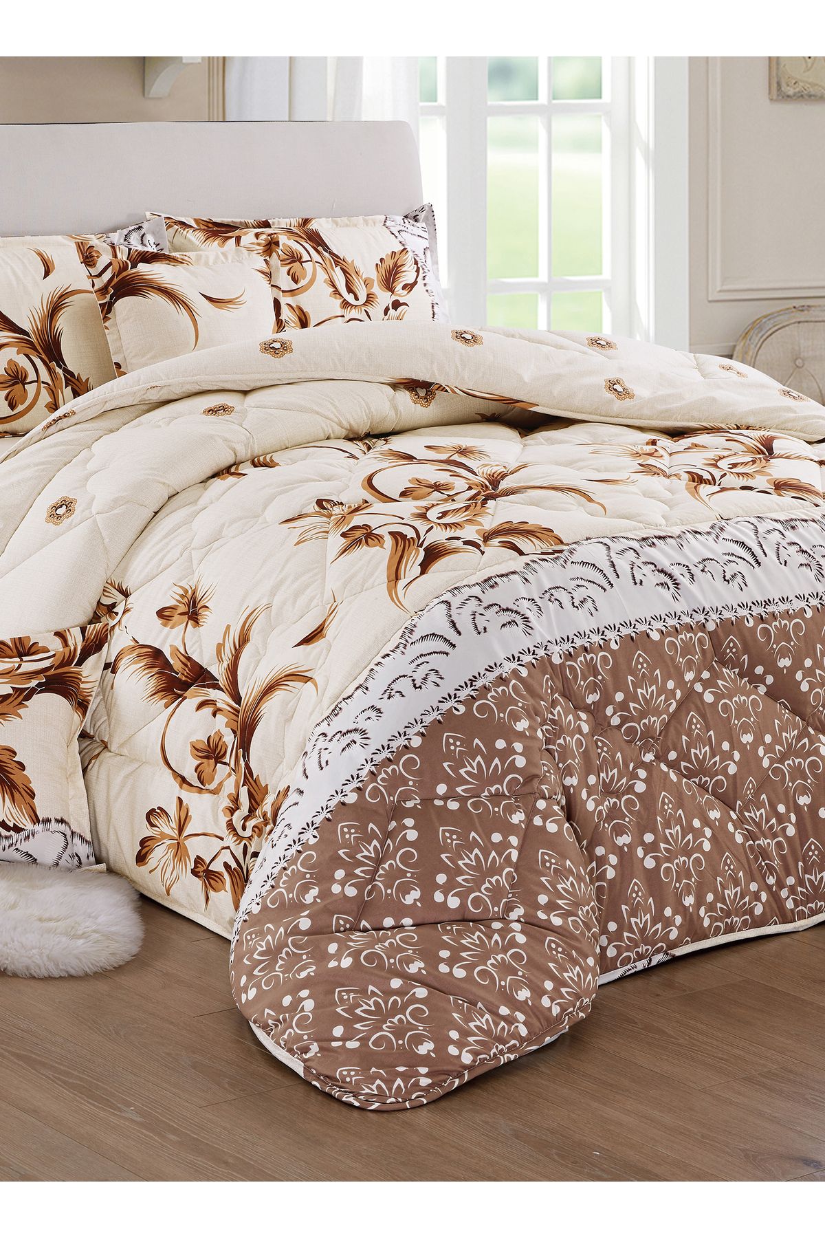 Generic-Comforter Set 4 Piece Single Size Elegant Bedspread Lightweight Comforter Suitable for All Seasons 4