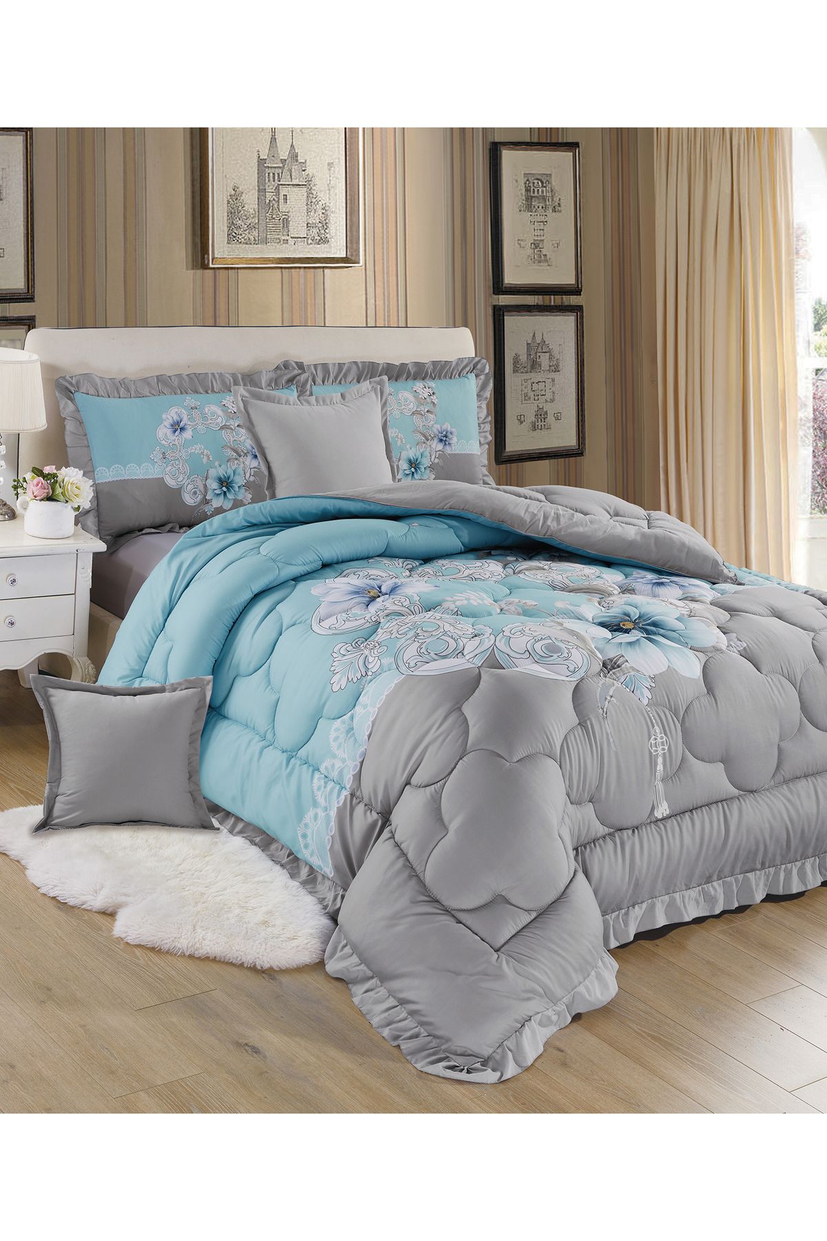Generic-Comforter Set King Size 6 Pieces Comforter Set Twin Unisex Bedding Set 5