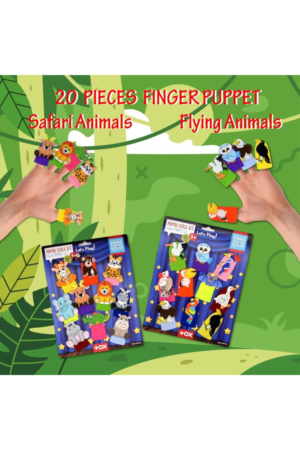 Tox-2 Set - 20 Pieces Safari And Flying Animals Finger Puppet T223 T222 7