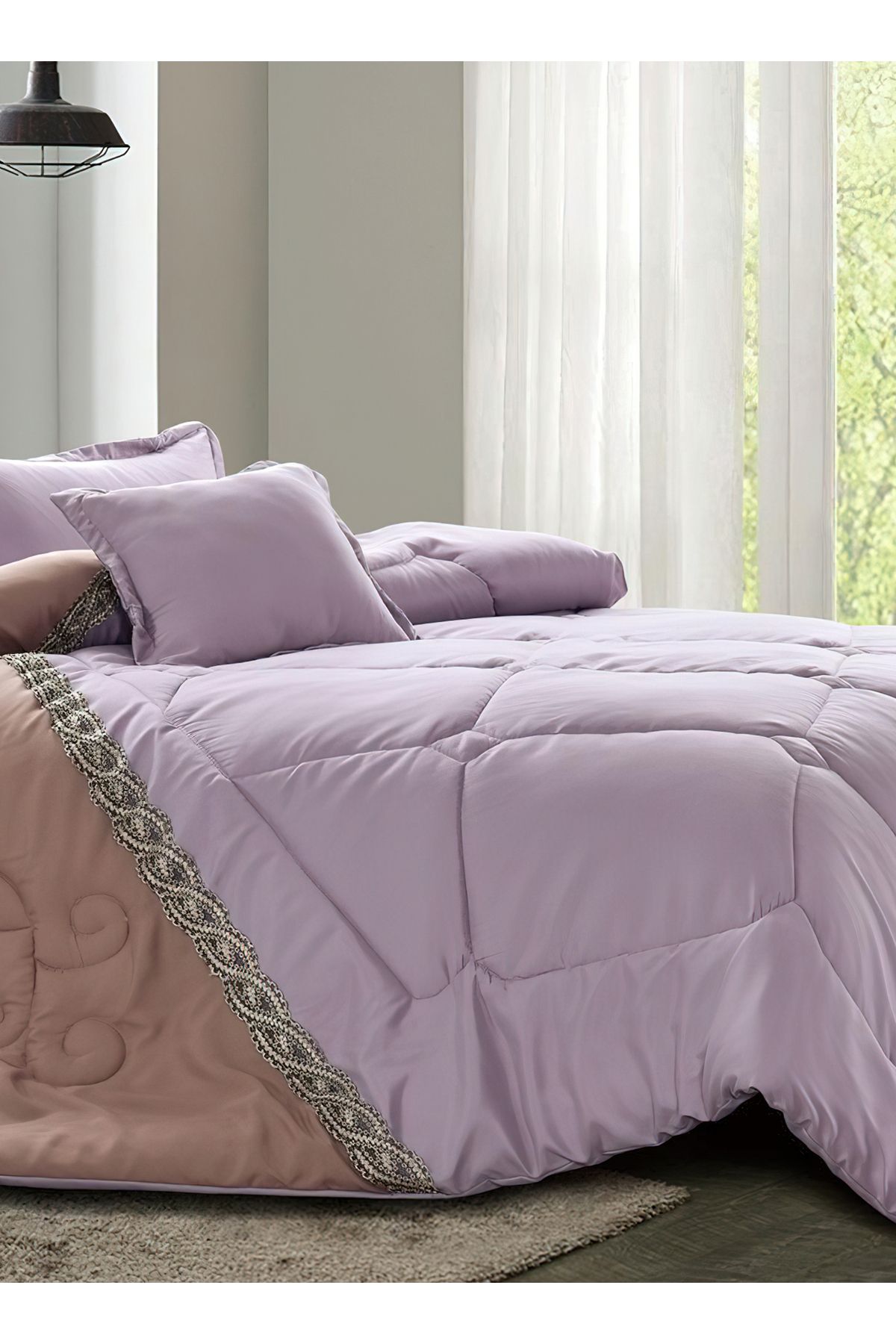 Generic-Comforter Set 4 Piece Single Size Elegant Bedspread Lightweight Comforter Suitable for All Seasons 2