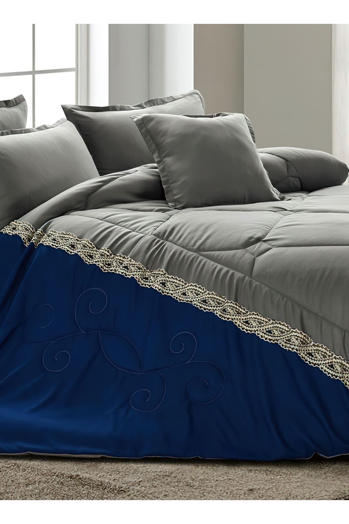 Generic-Comforter Set 4 Piece Single Size Elegant Bedspread Lightweight Comforter Suitable for All Seasons 4