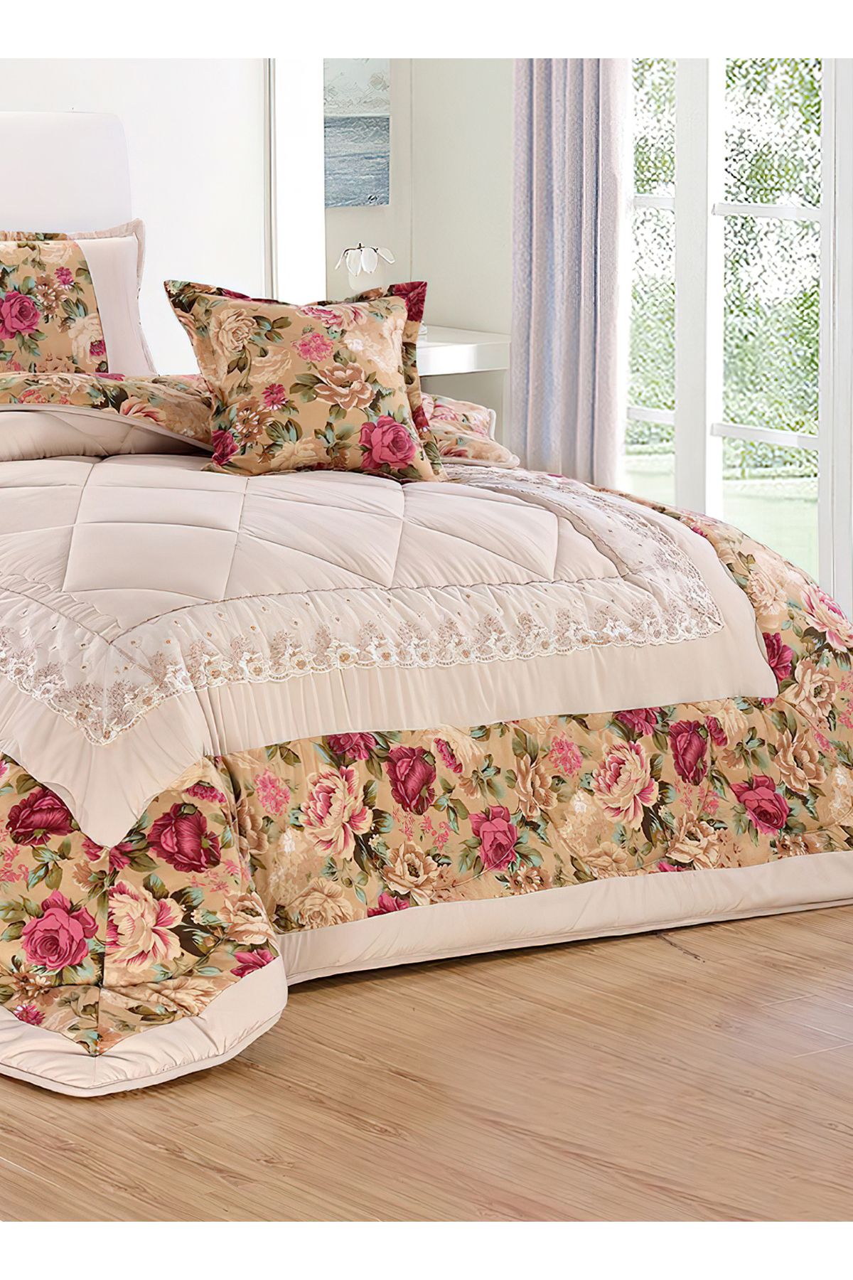 Generic-Comforter Set 4 Piece Single Size Elegant Bedspread Lightweight Comforter Suitable for All Seasons 3