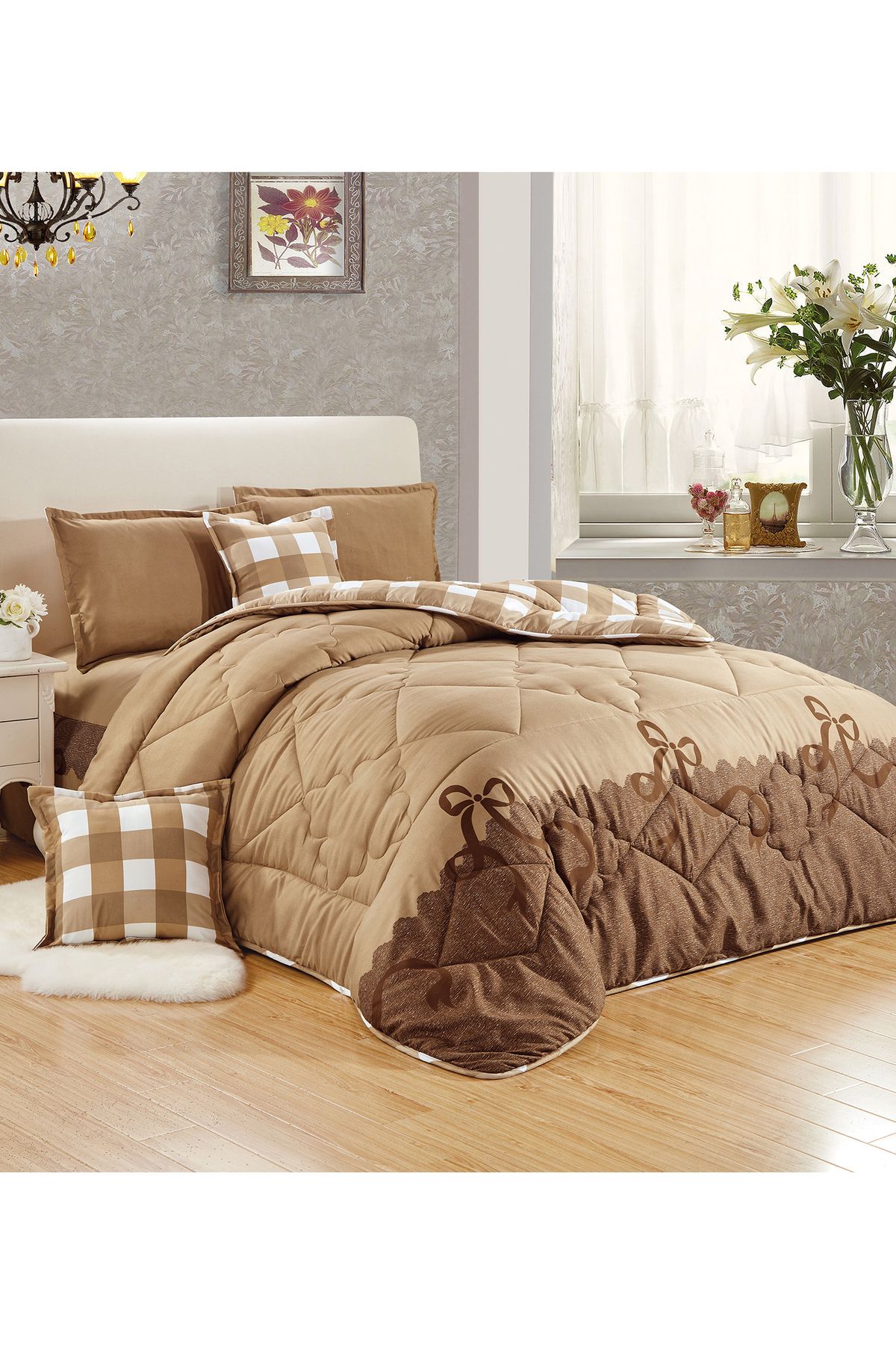 Generic-Comforter Set 4 Piece Single Size Elegant Bedspread Lightweight Comforter Suitable for All Seasons 5