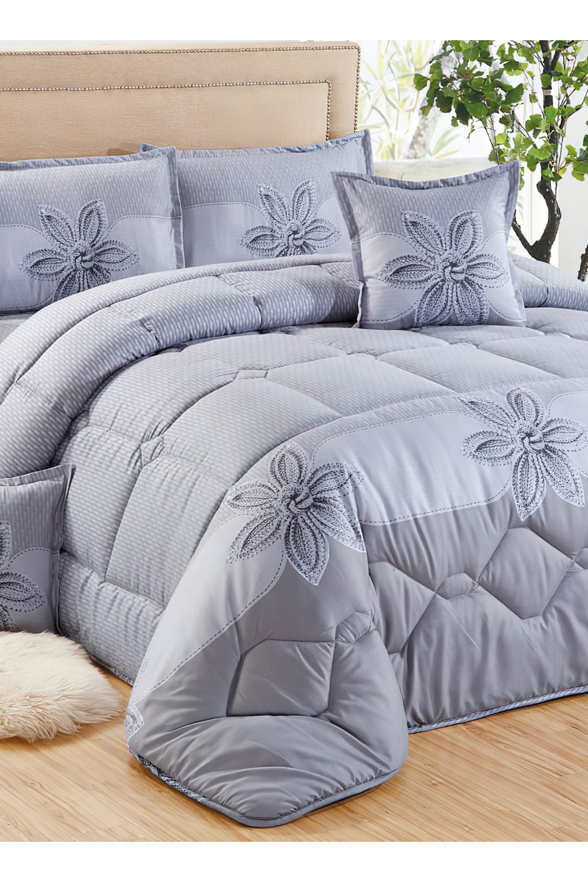 Generic-Comforter Set 4 Piece Single Size Elegant Bedspread Lightweight Comforter Suitable for All Seasons 4