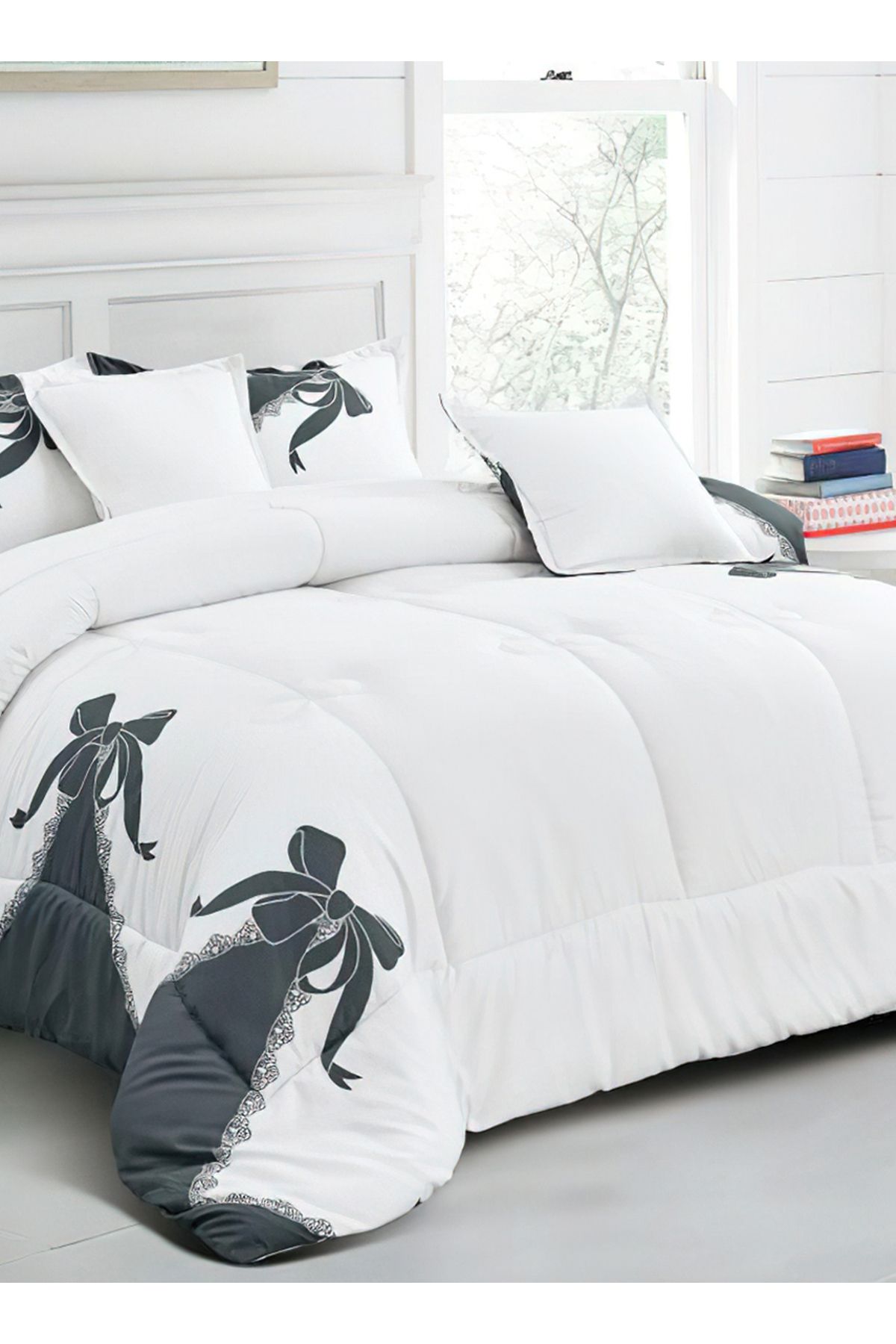 Generic-Comforter Set 4 Piece Single Size Elegant Bedspread Lightweight Comforter Suitable for All Seasons 4