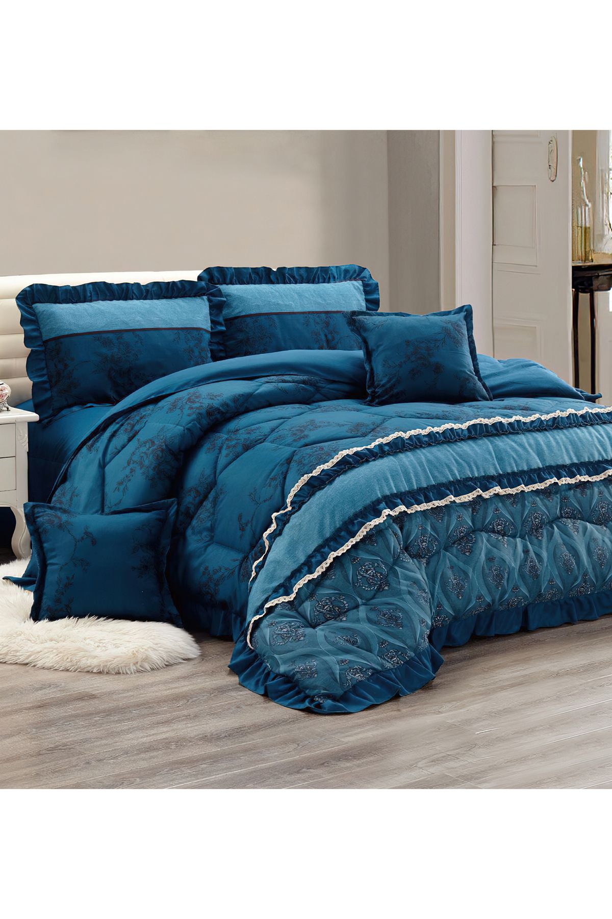 Generic-Comforter Set 4 Piece Single Size Elegant Bedspread Lightweight Comforter Suitable for All Seasons 1