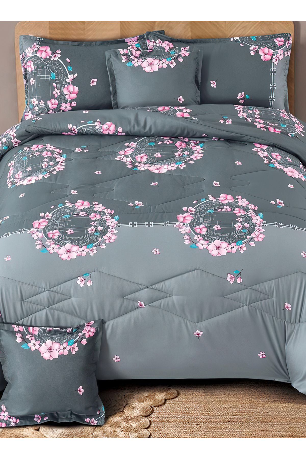 Generic-Comforter Set 4 Piece Single Size Elegant Bedspread Lightweight Comforter Suitable for All Seasons 4