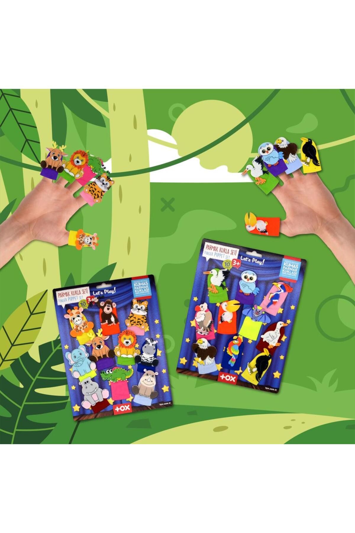 Tox-2 Set - 20 Pieces Safari And Flying Animals Finger Puppet T223 T222 5